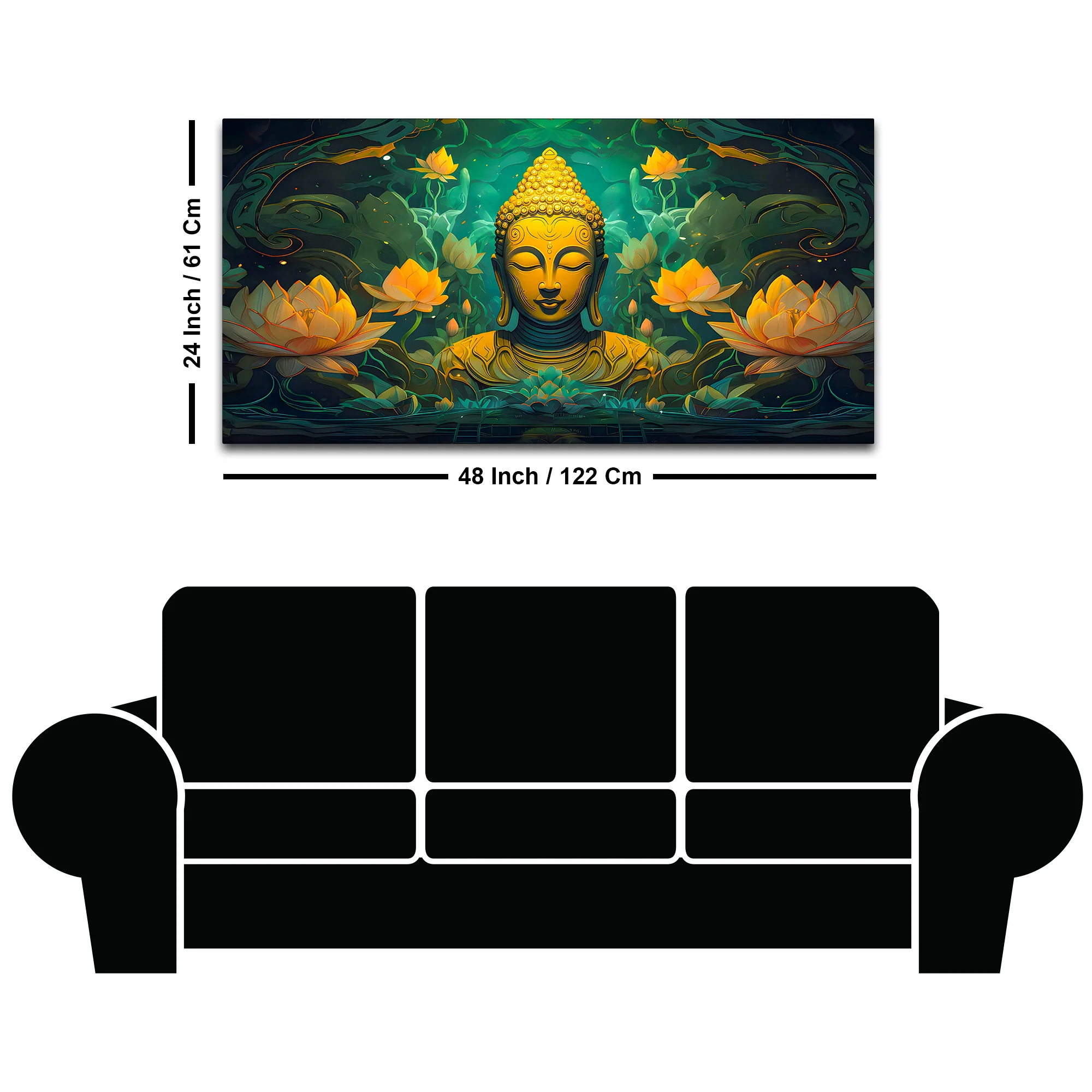 Modern Lord Buddha Canvas Wall Painting for Room Décor - Image 8
