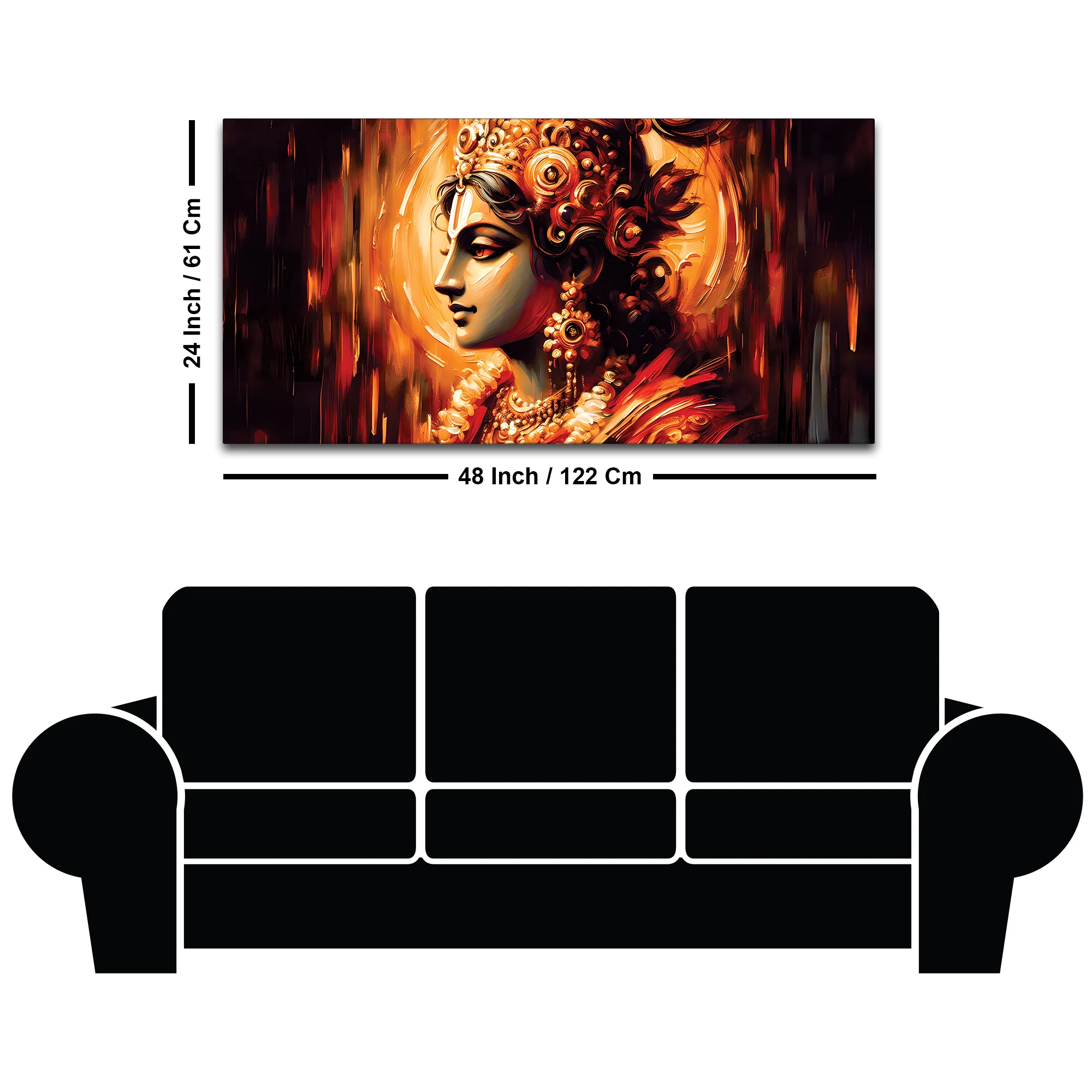 Modern Lord Krishna Canvas Wall Painting for Elegant Home Decoration - Image 8