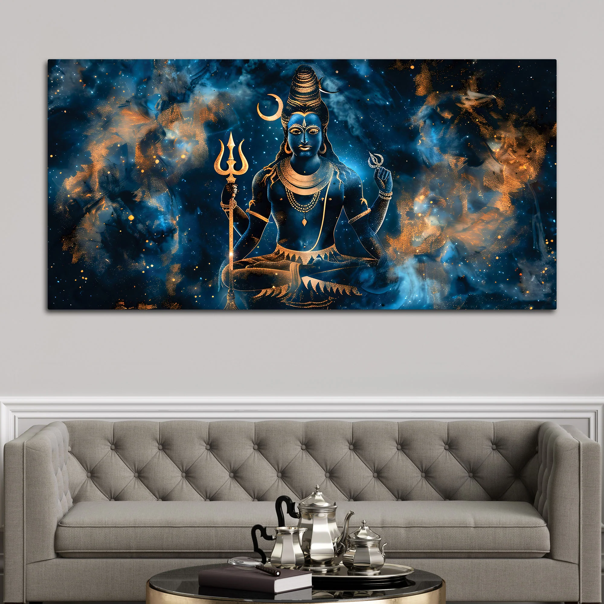 Modern Lord Shiva Canvas Painting for Living Room Wall Décor - Image 3