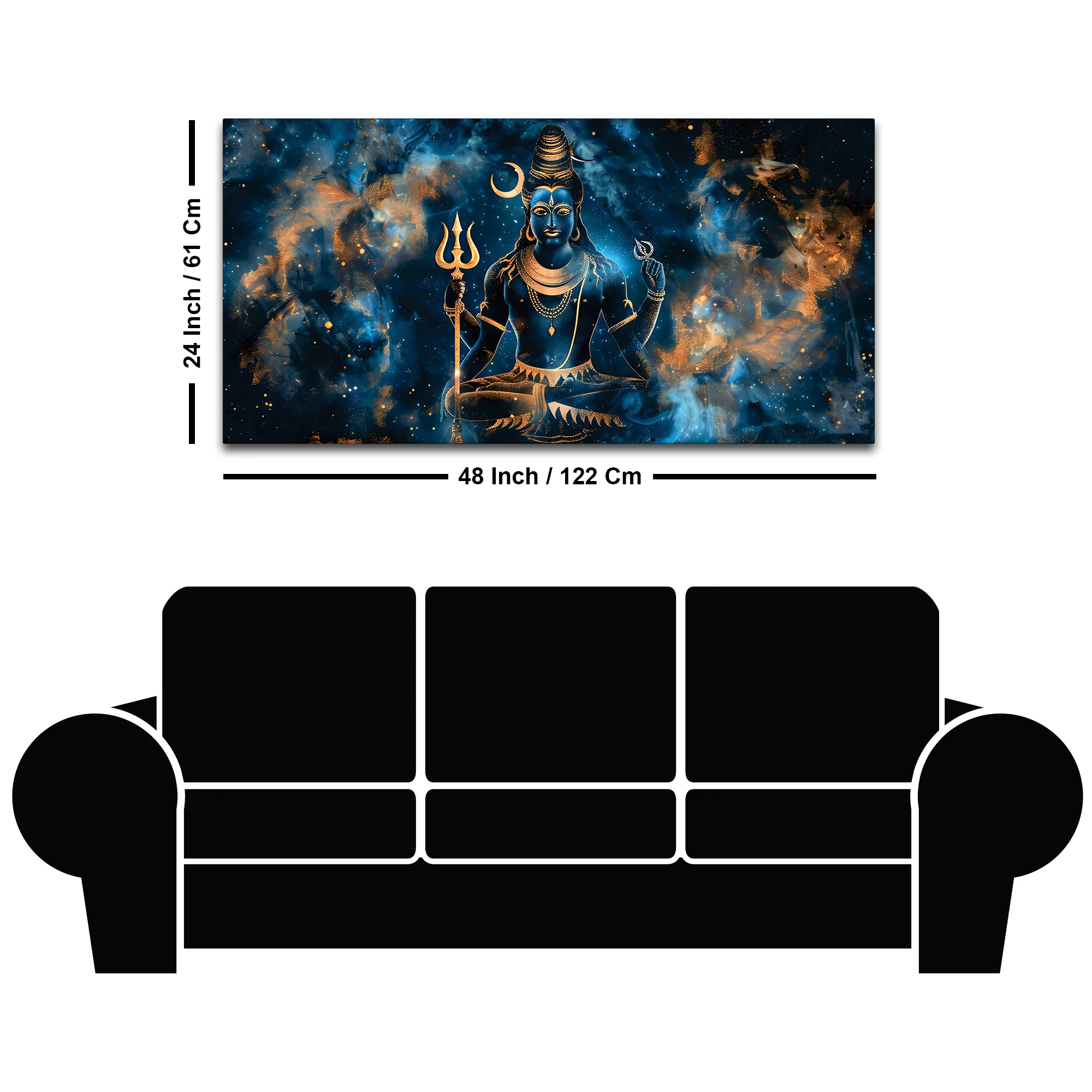 Modern Lord Shiva Canvas Painting for Living Room Wall Décor - Image 8
