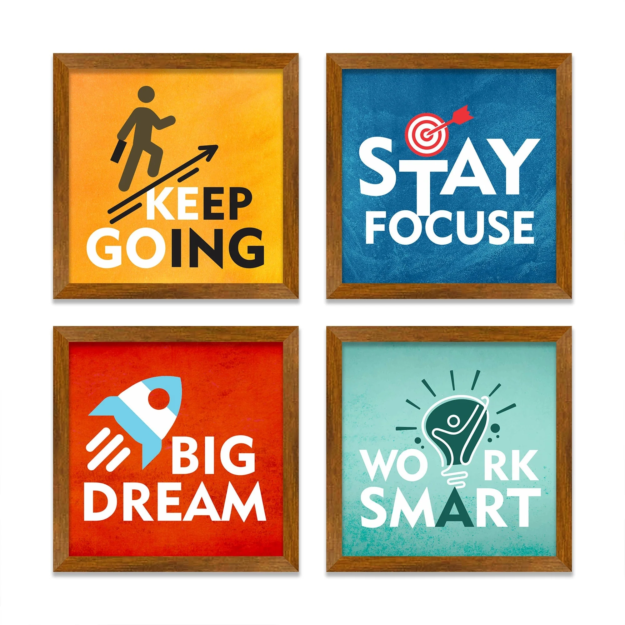Modern Motivational Quotes Art Premium Art Wall Frame Set of Four - Image 3