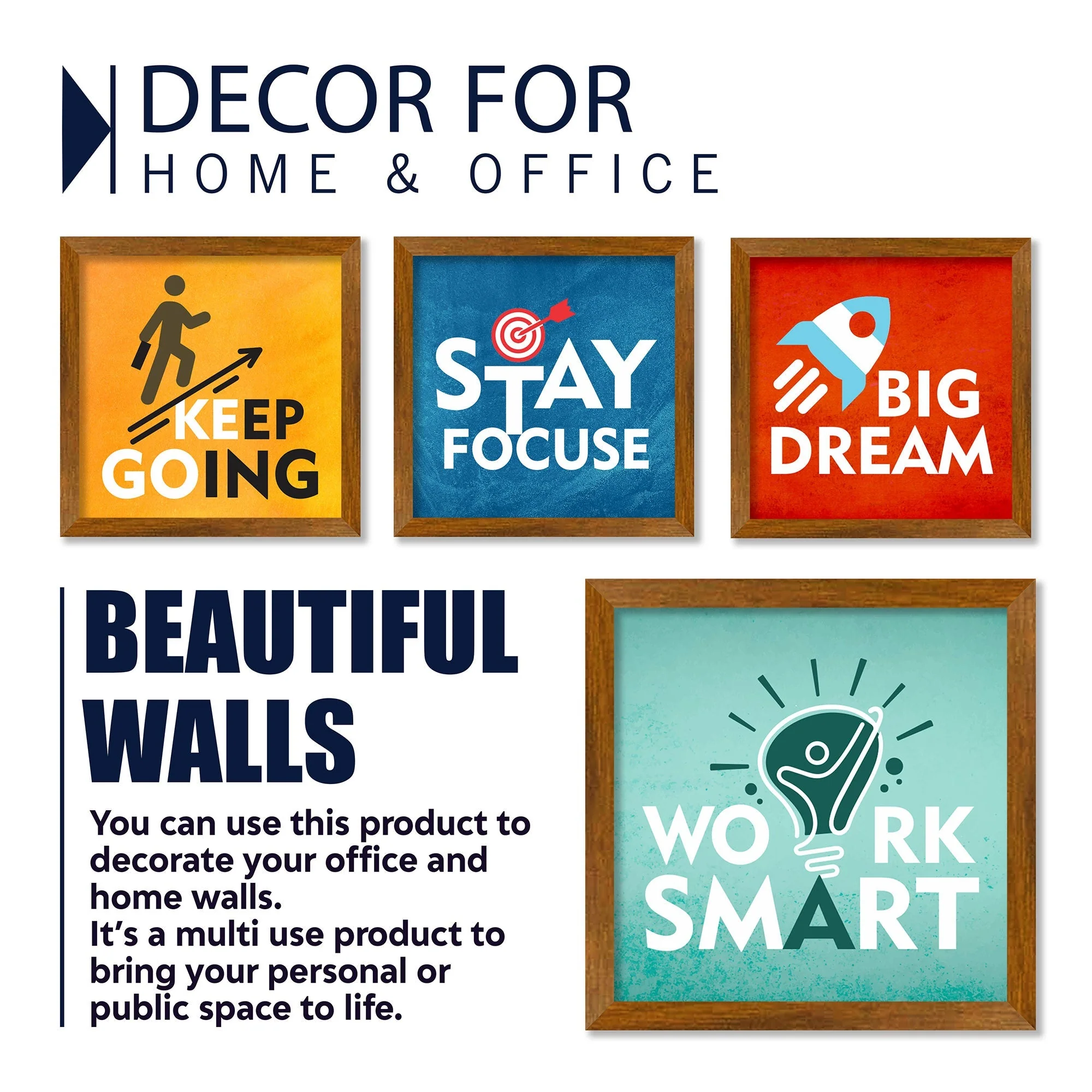 Modern Motivational Quotes Art Premium Art Wall Frame Set of Four - Image 4