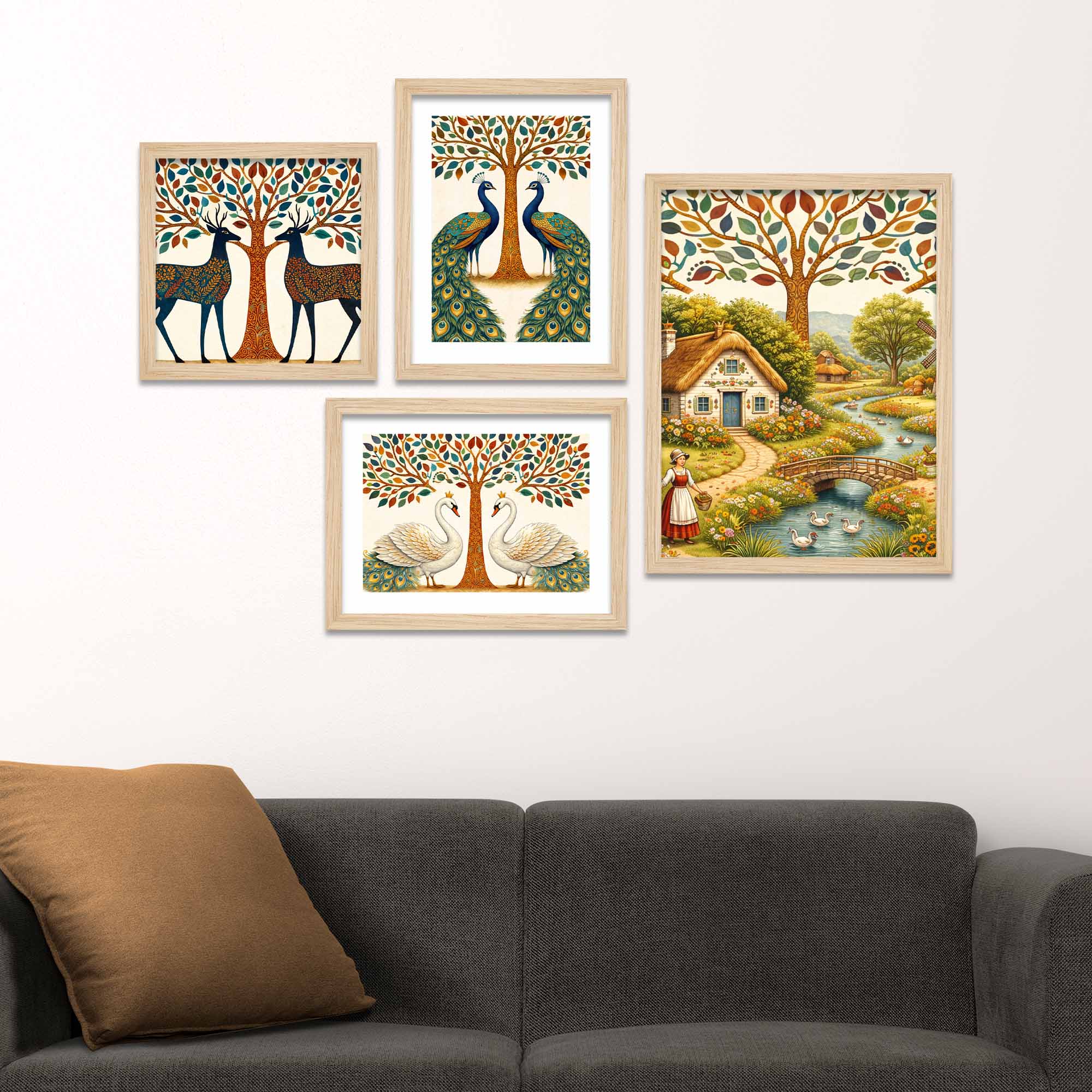 Modern Nature Art Wall Frame Set of Four