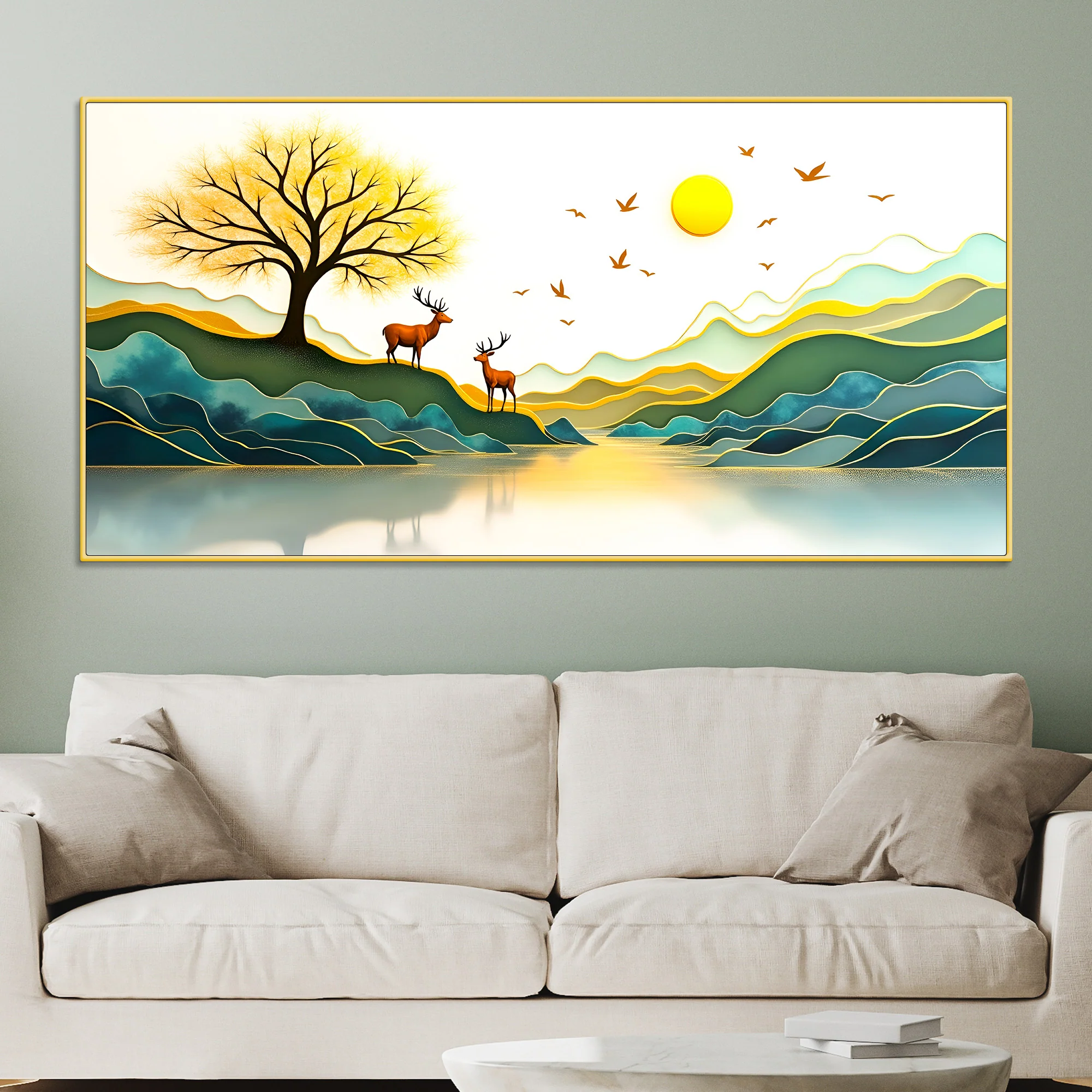 Modern Nature Deer Wall Painting for Stylish Home Interior - Image 2