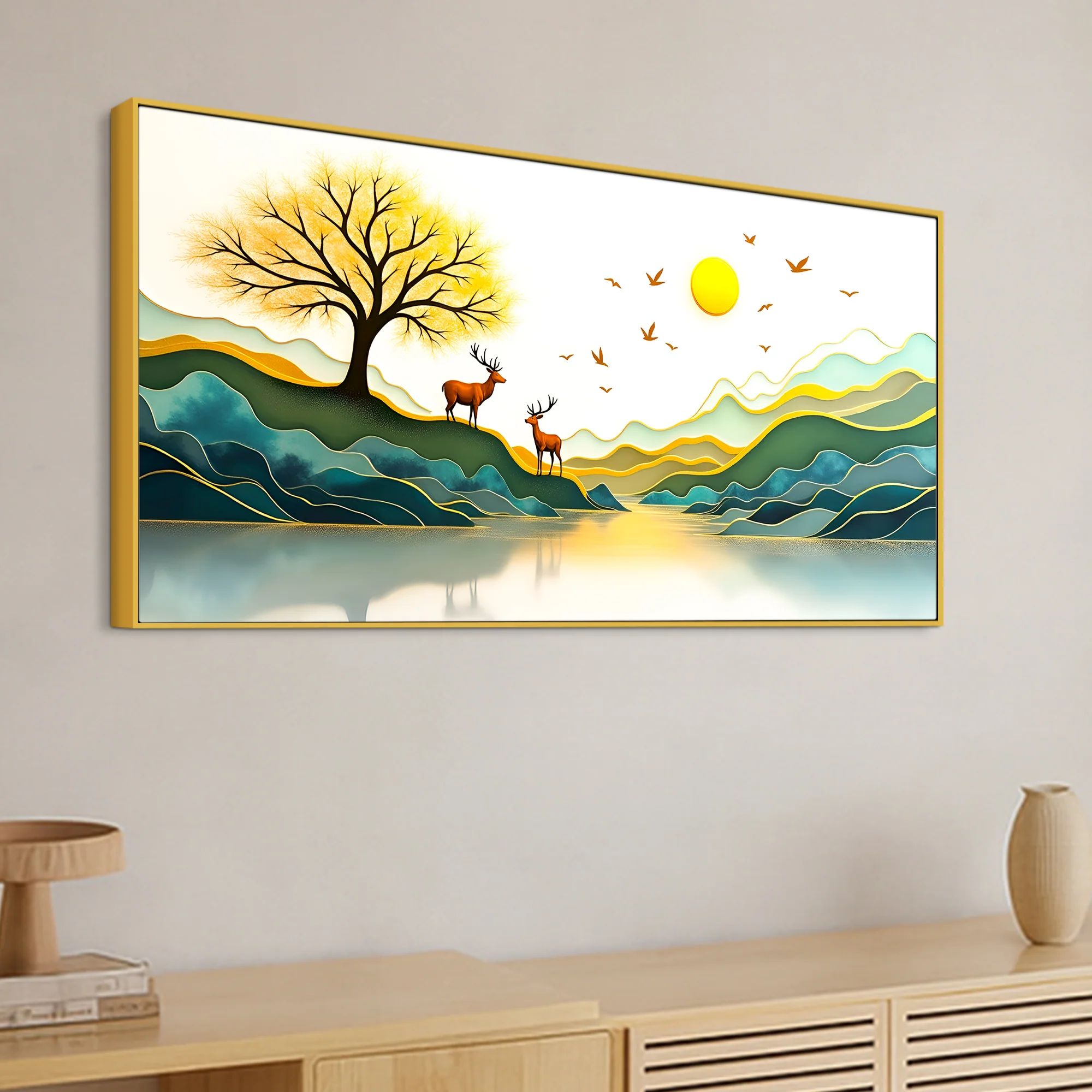 Modern Nature Deer Wall Painting for Stylish Home Interior - Image 5