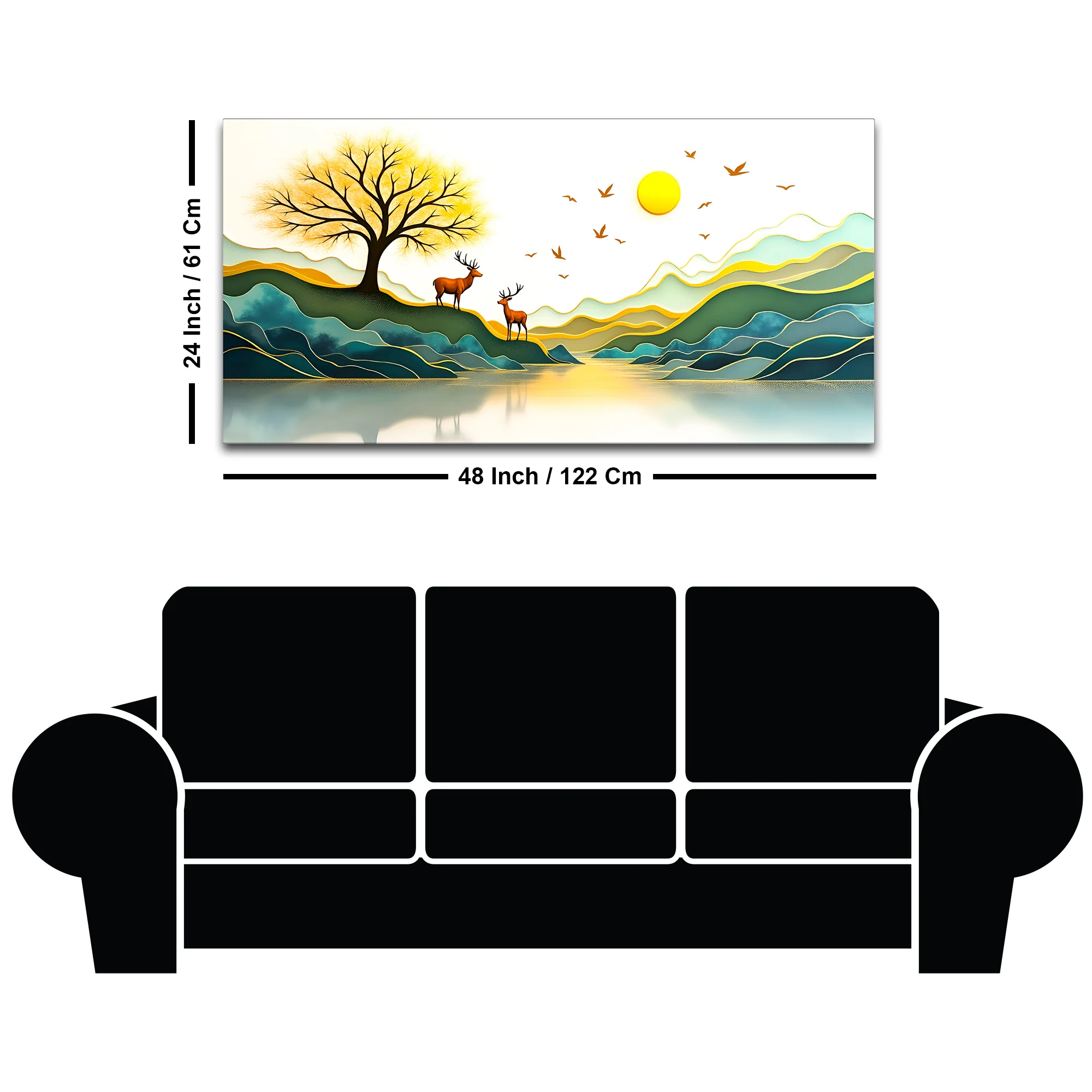 Modern Nature Deer Wall Painting for Stylish Home Interior - Image 8