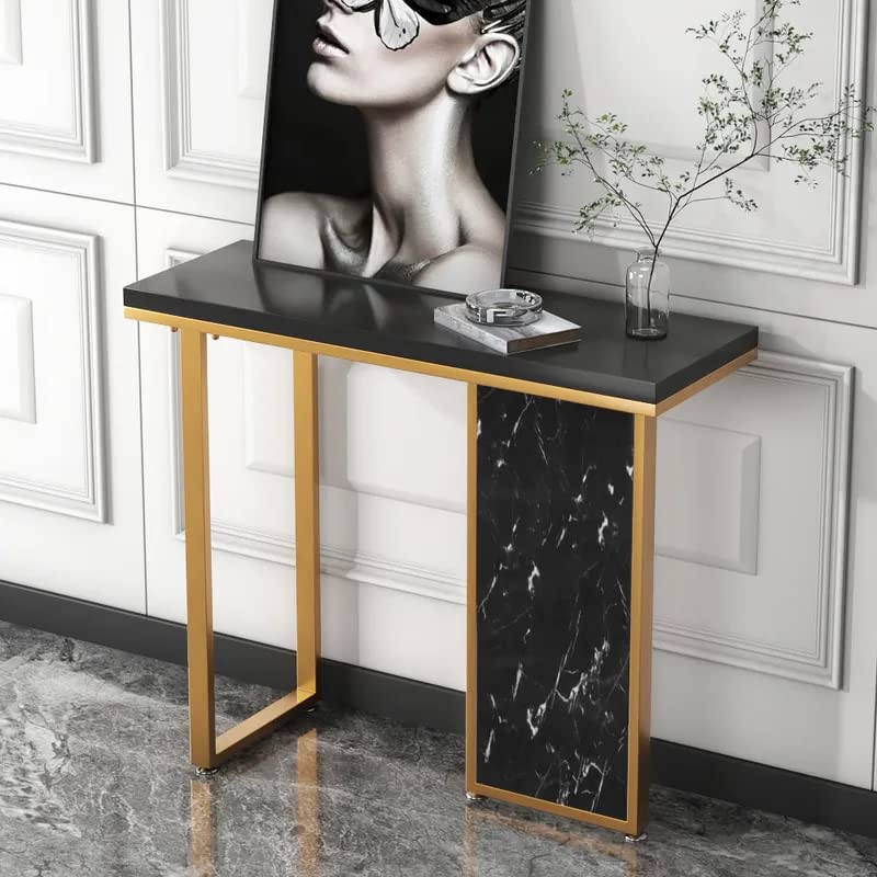 Modern Opulence Black Marble Gold Console Table - Image 2