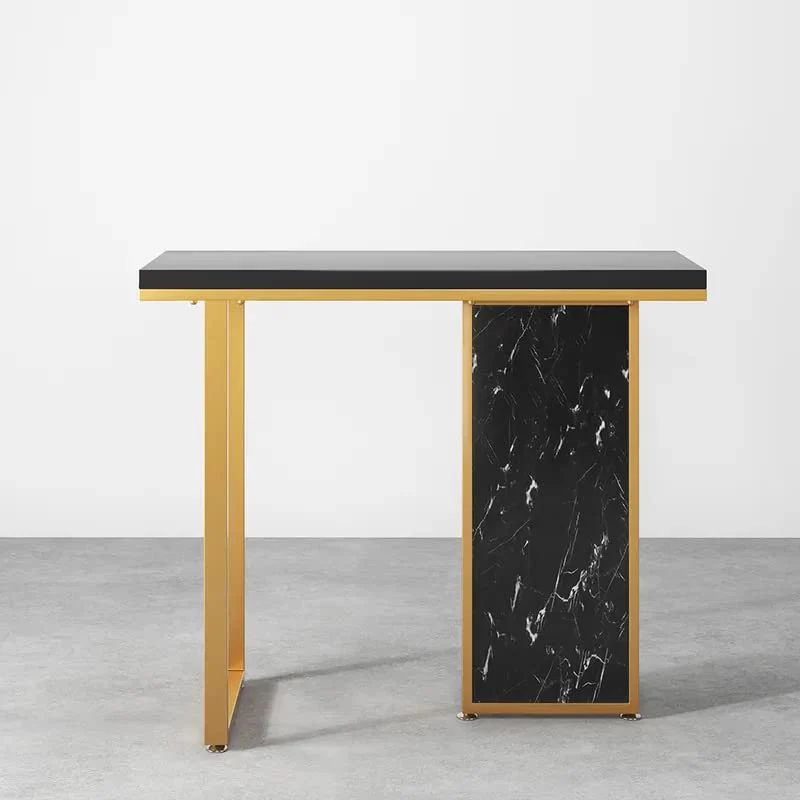 Modern Opulence Black Marble Gold Console Table - Image 4