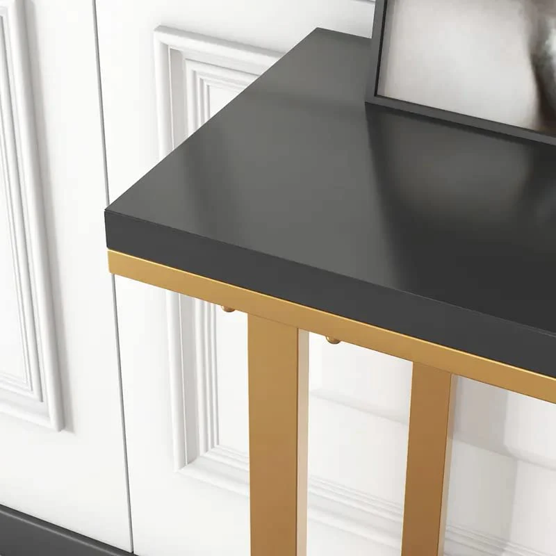 Modern Opulence Black Marble Gold Console Table - Image 6