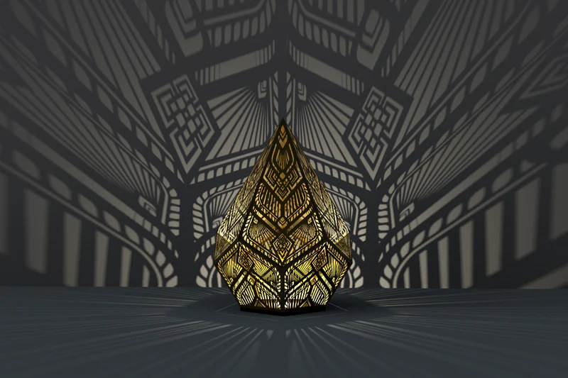 Modern Pattern Golden Table Lamp - Image 2
