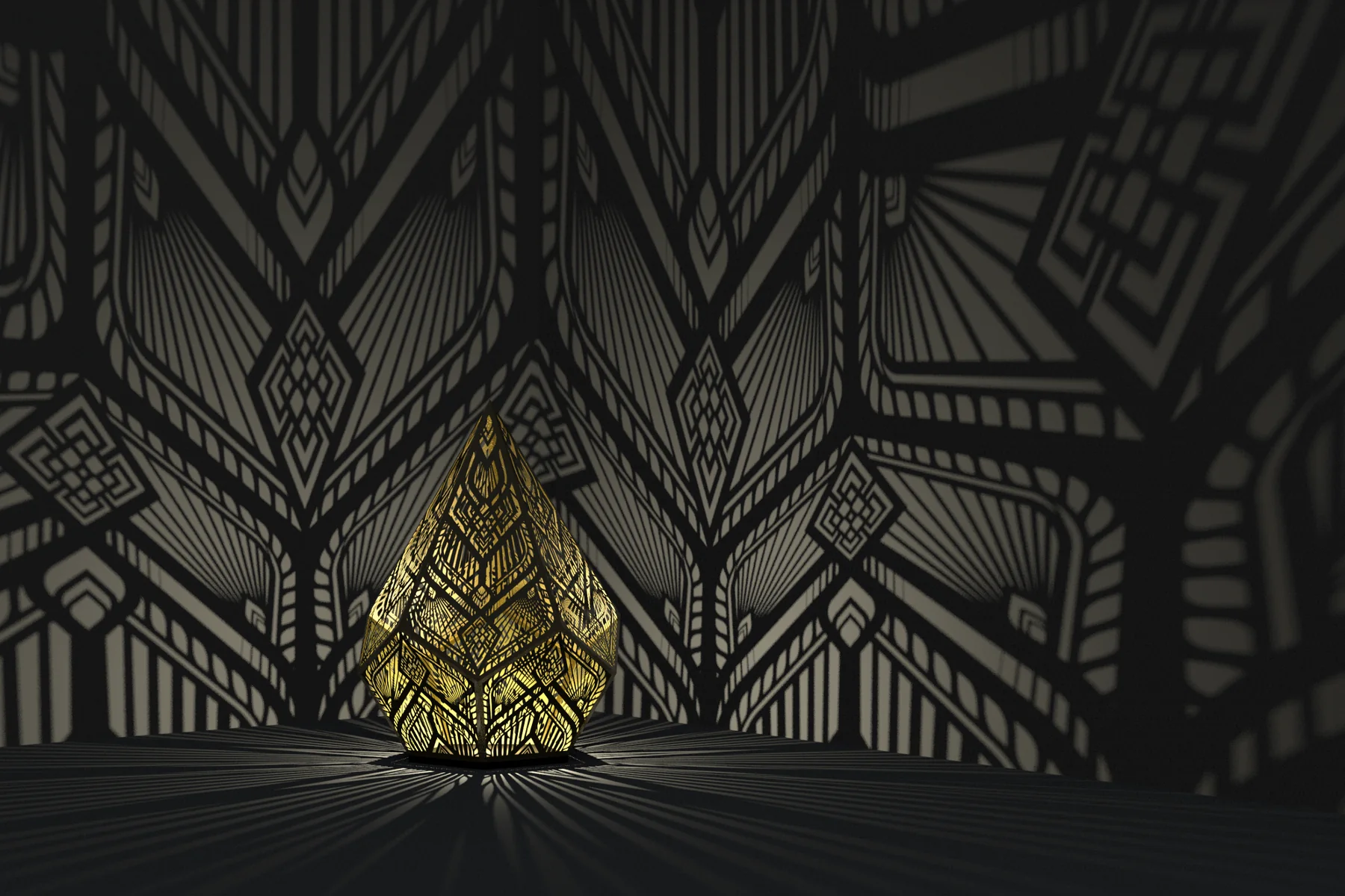 Modern Pattern Golden Table Lamp - Image 4