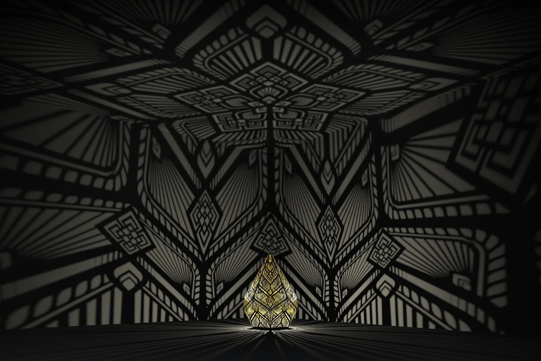 Modern Pattern Golden Table Lamp - Image 5