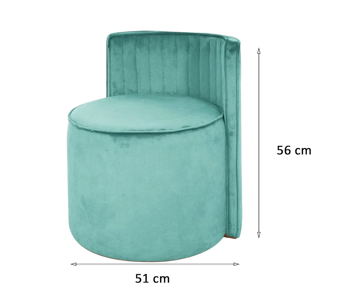 Modern Round Back Upholstered Ottoman Chair with Soft Pastel Aqua Velvet Finish - Image 5