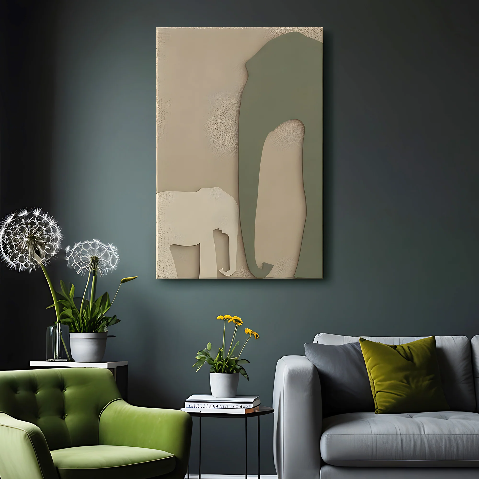 Modern Safari Elephant Duo Inspired 3D Wall Art Home Decor - Image 2
