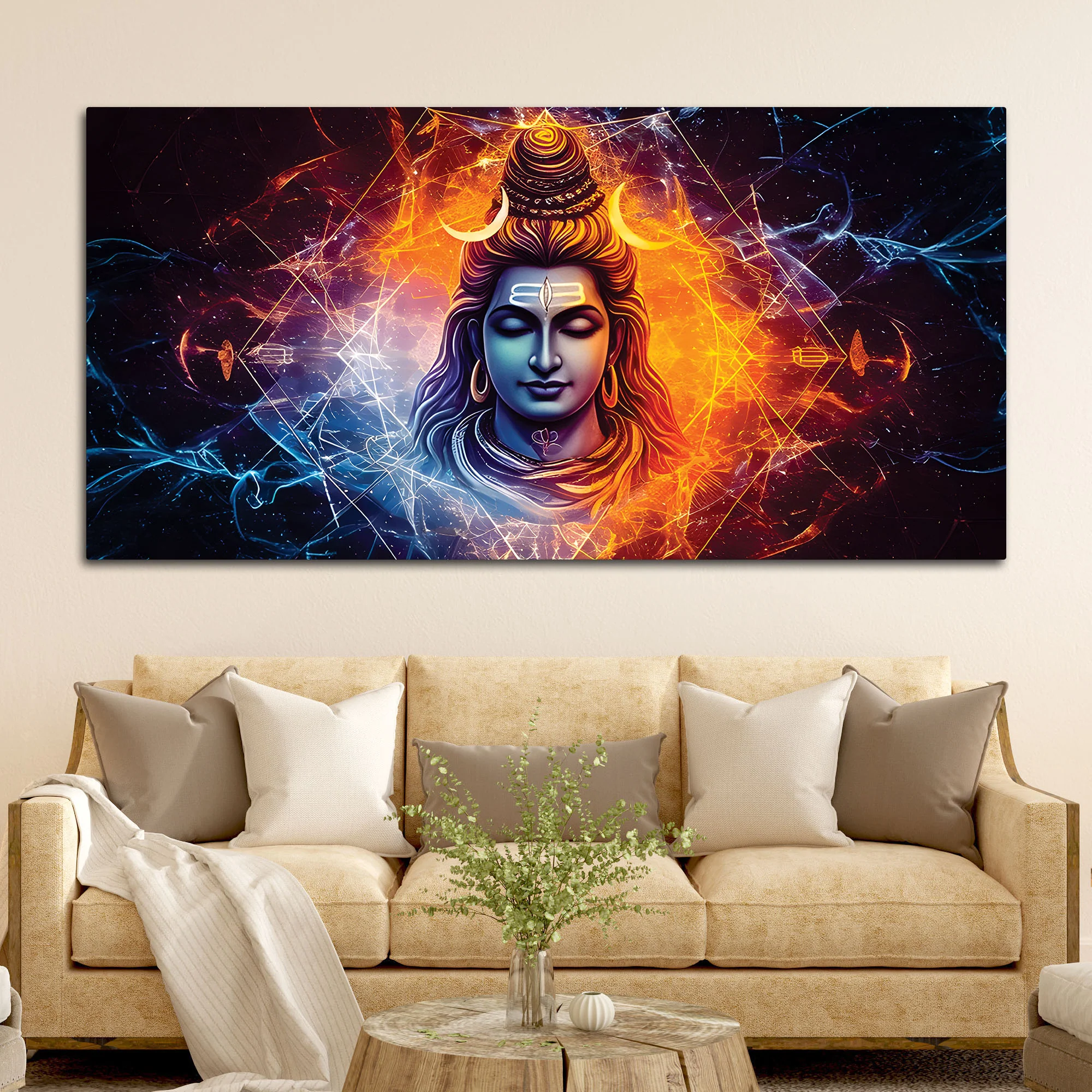 Modern Shiva Canvas Painting for Living Room & Bedroom - Image 3