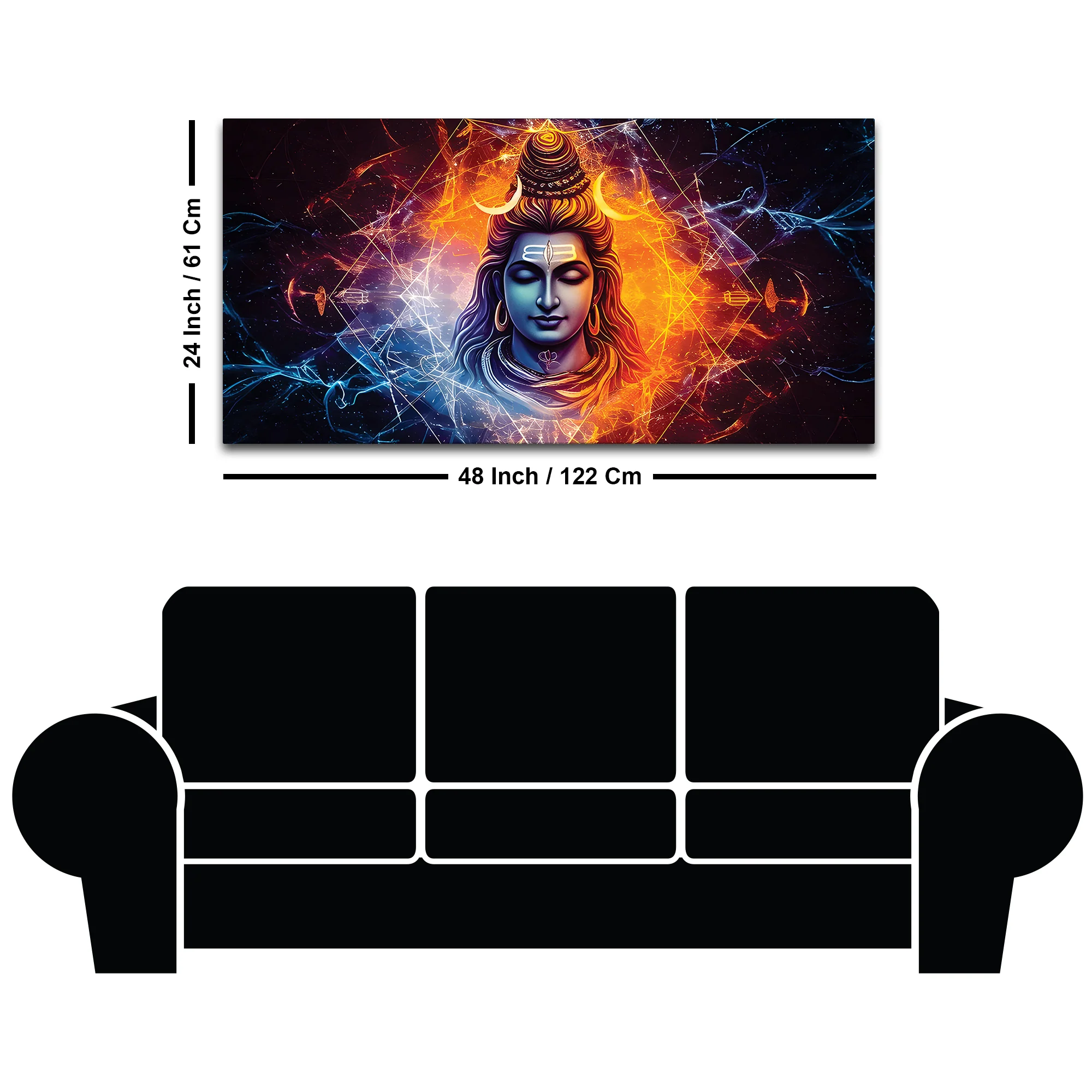 Modern Shiva Canvas Painting for Living Room & Bedroom - Image 8