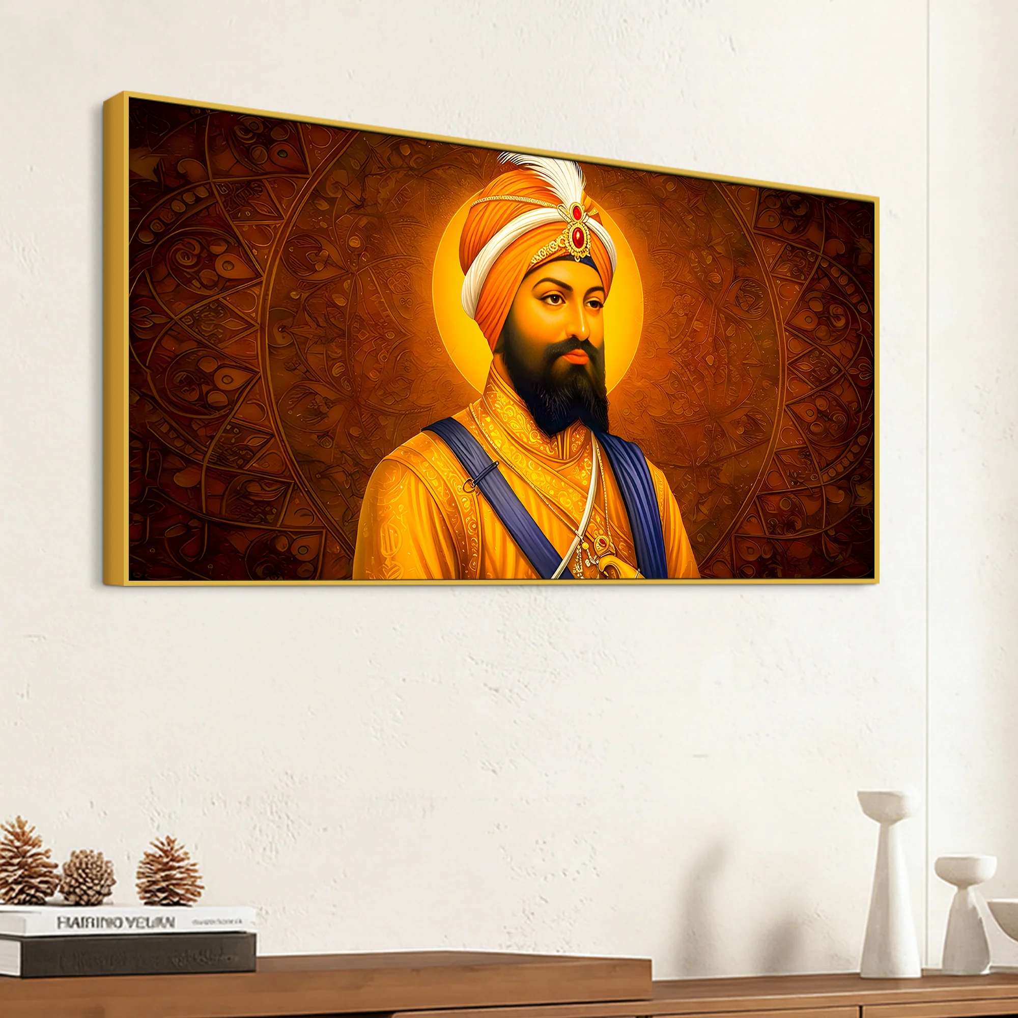 Modern Sikh Guru Religious Canvas Artwork for Home - Image 5
