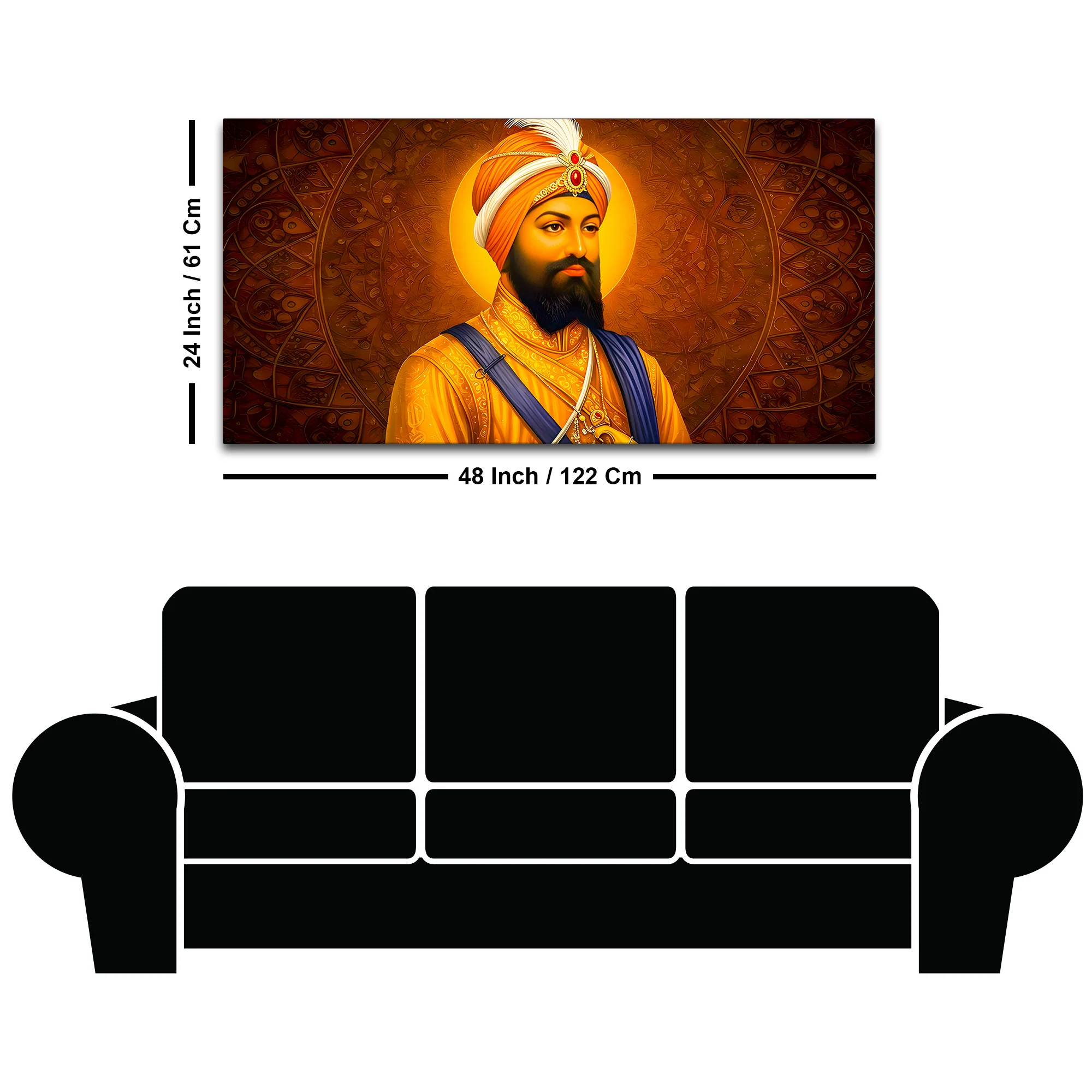 Modern Sikh Guru Religious Canvas Artwork for Home - Image 8