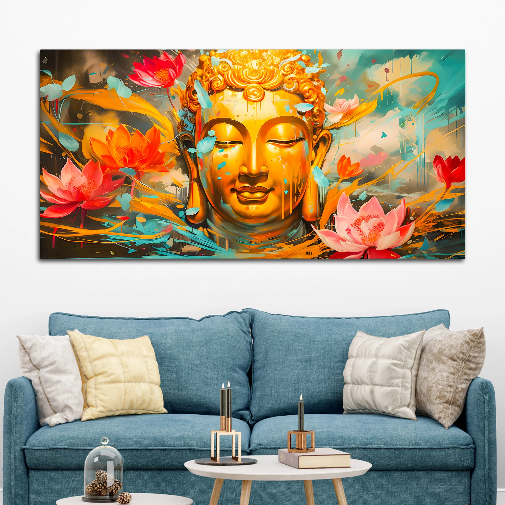 Modern Spiritual Buddha Canvas Painting for Wall Decor - Image 3