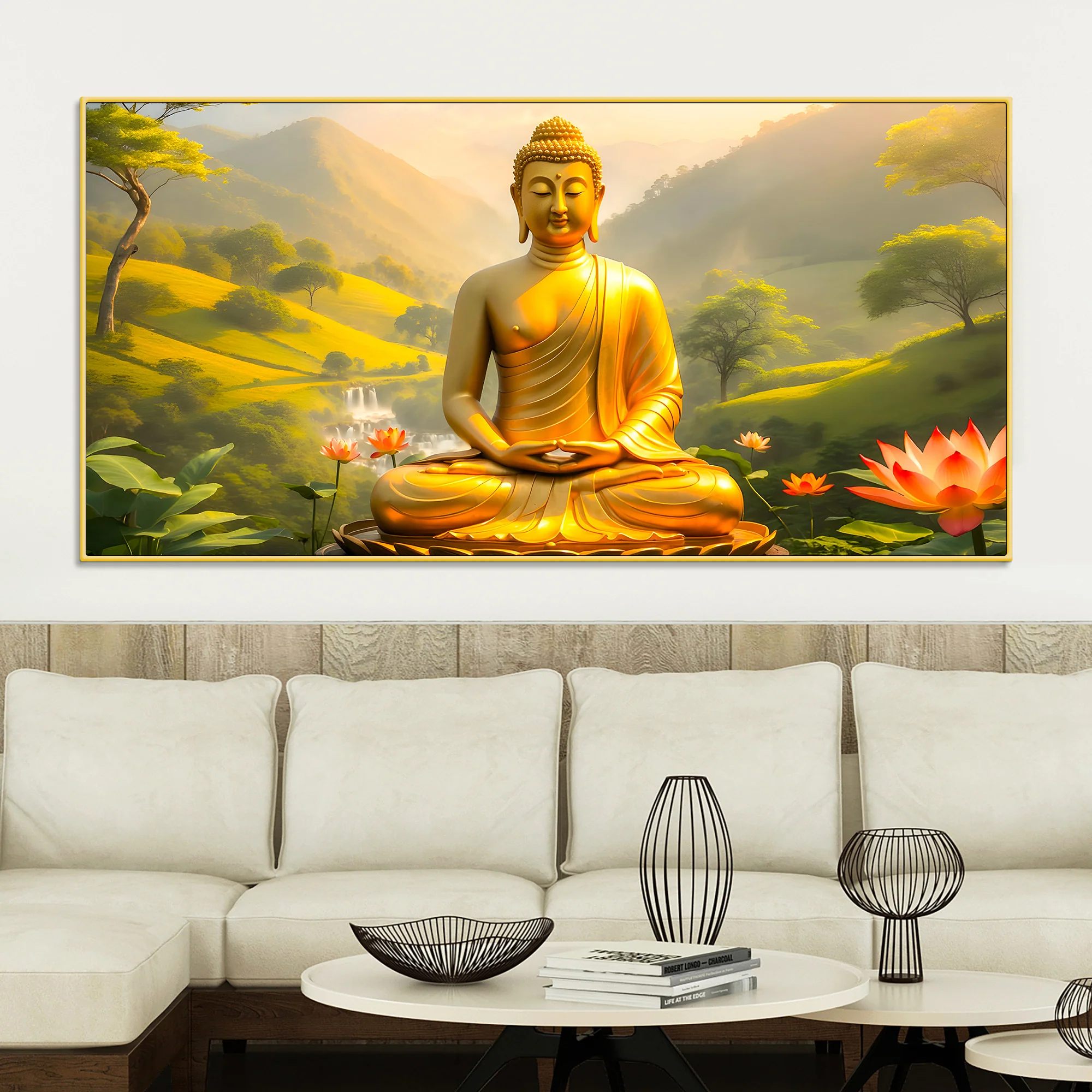 Modern Spiritual Gautam Buddha Wall Painting for Home & Office - Image 2