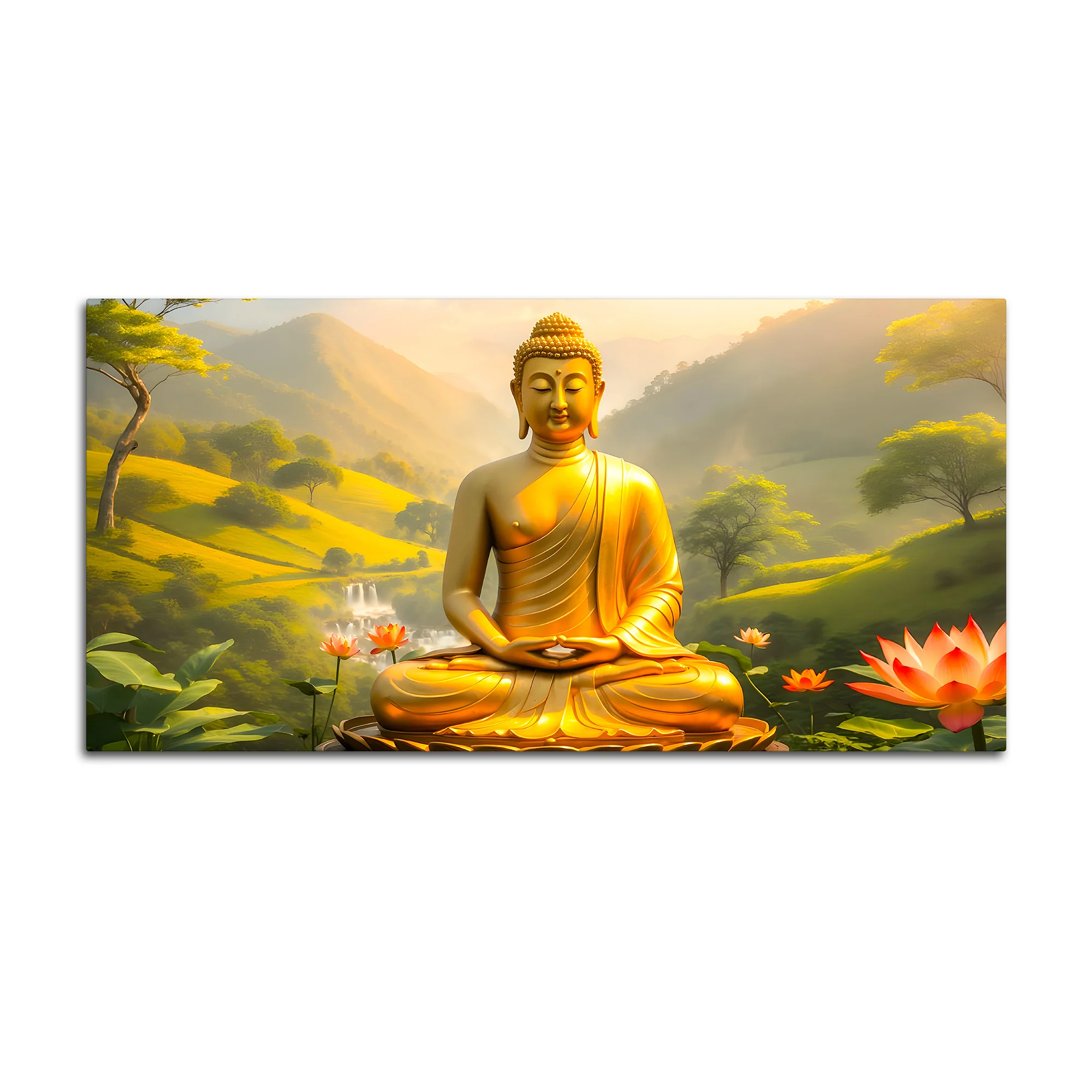 Modern Spiritual Gautam Buddha Wall Painting for Home & Office - Image 4