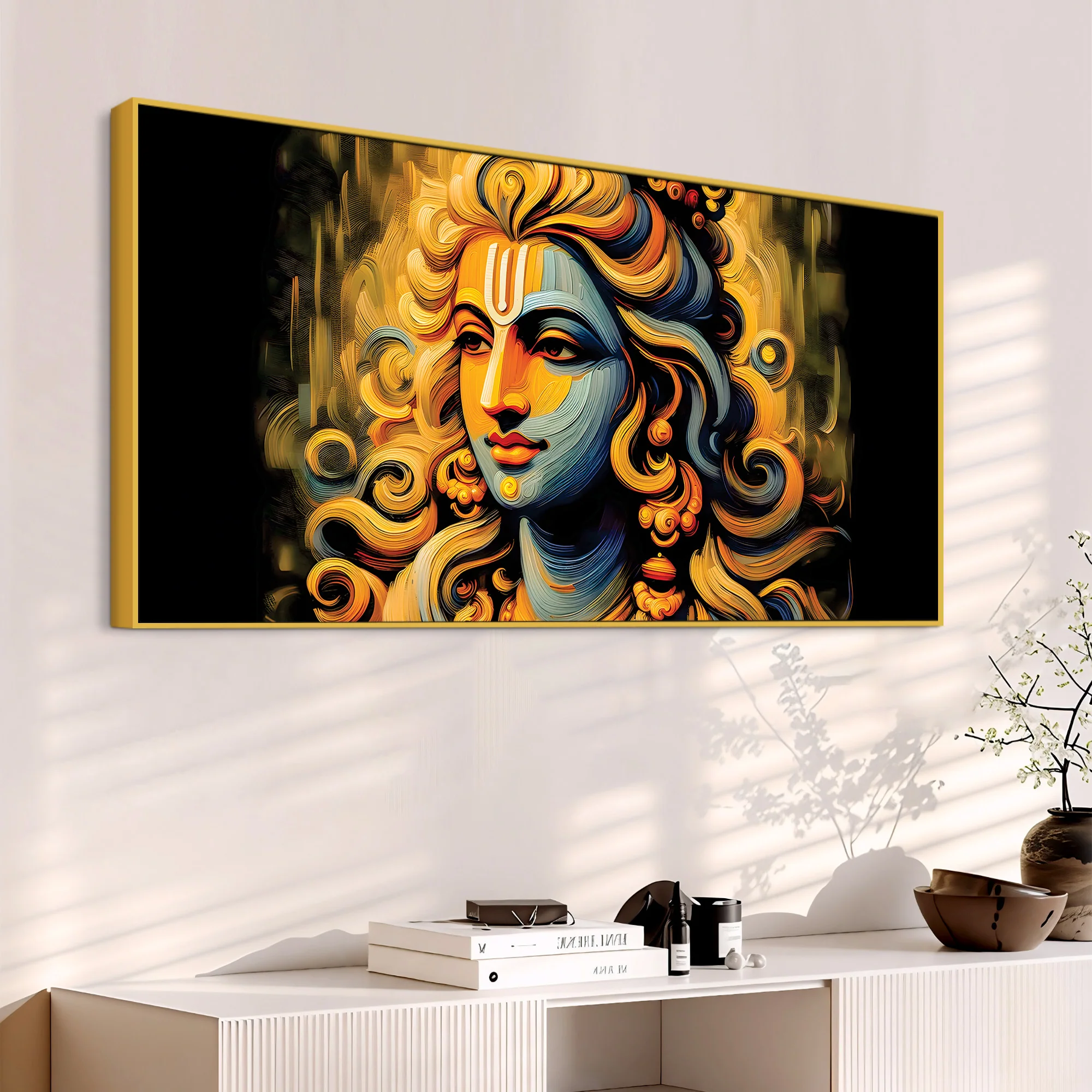 Modern Style Lord Krishna Canvas Painting for Elegant Home Décor - Image 5