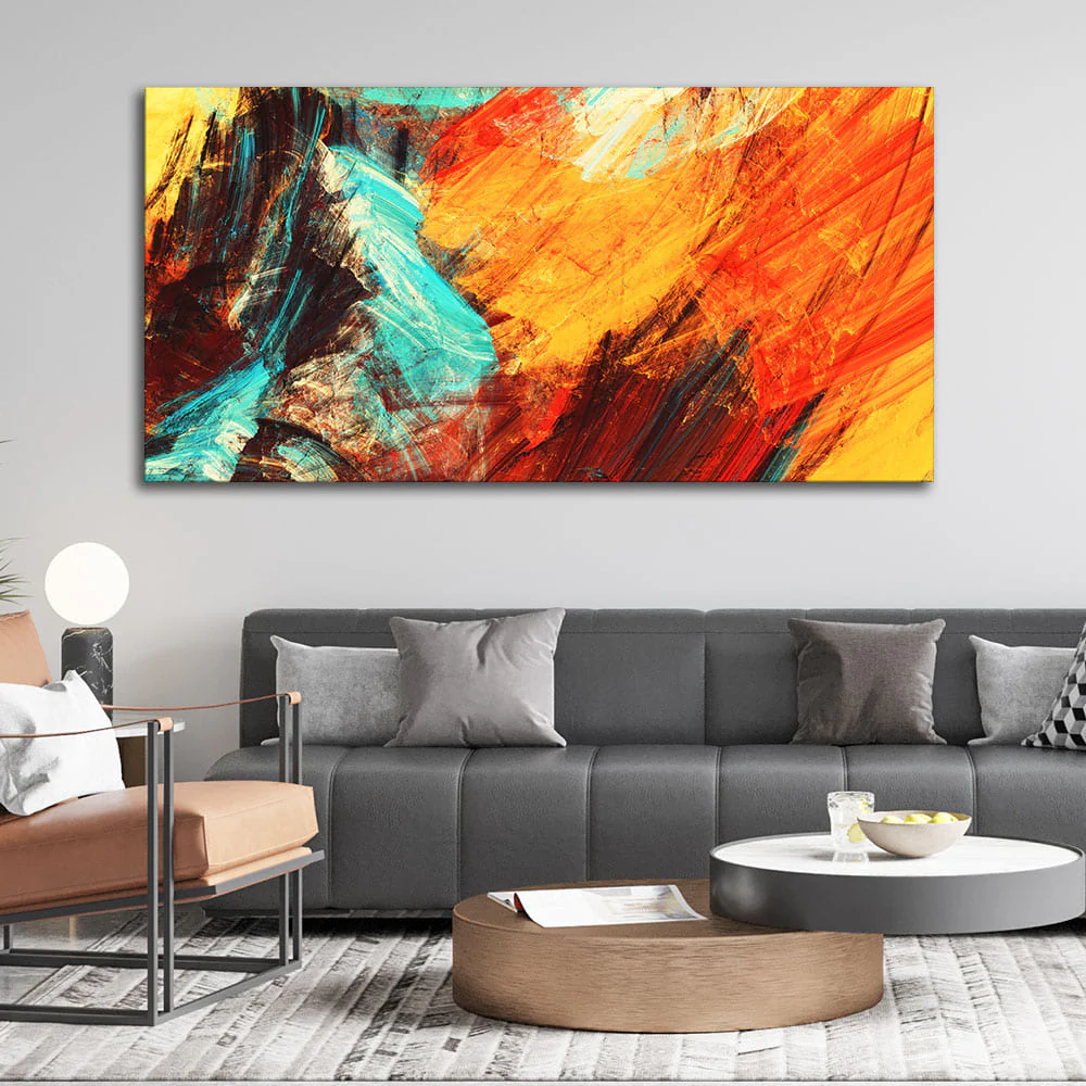Modern Texture Colorful Abstract Canvas Wall Painting - Image 2