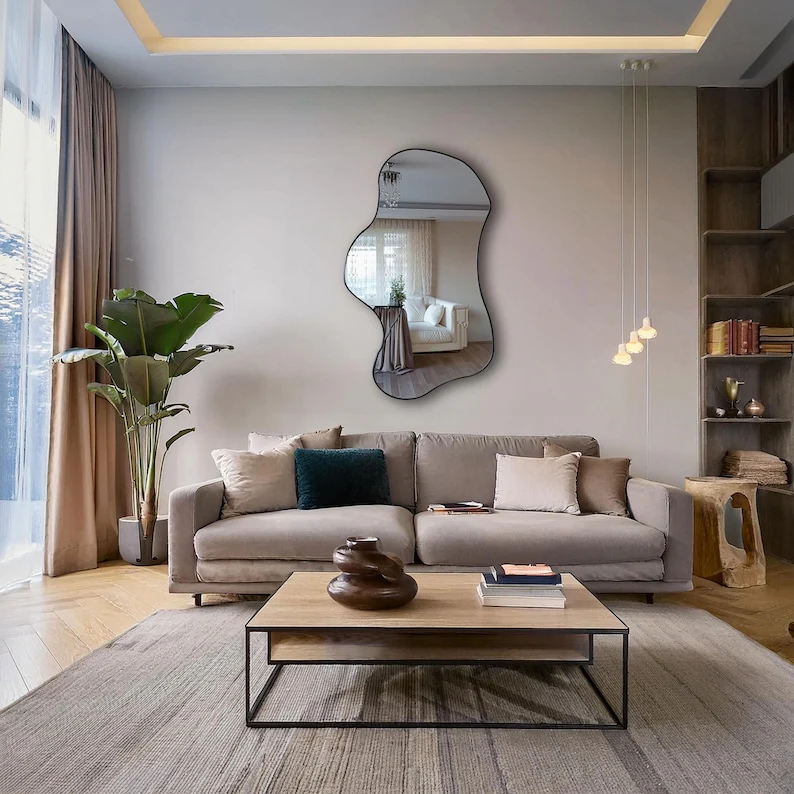 Modern Wall Mirror | Irregular Shape Decorative Home Mirror - Image 2