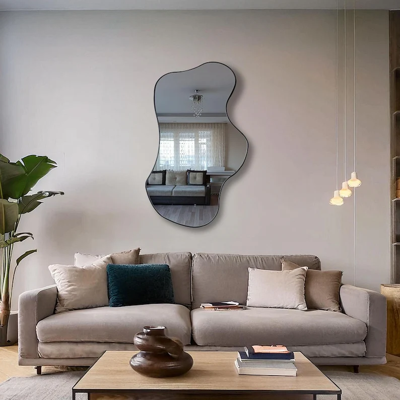 Modern Wall Mirror | Irregular Shape Decorative Home Mirror - Image 3