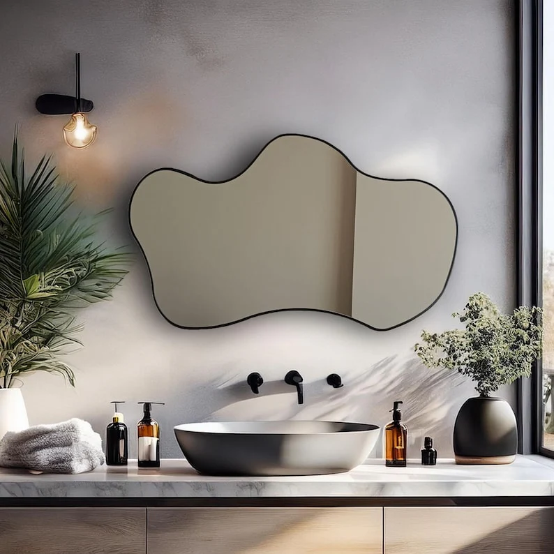 Modern Wall Mirror | Irregular Shape Decorative Home Mirror - Image 5