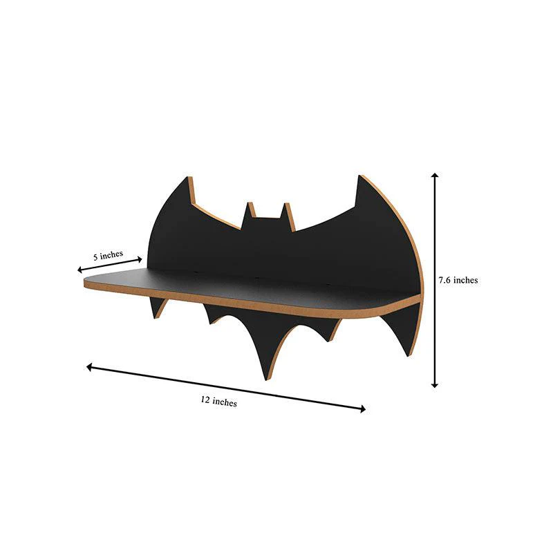Beautiful Design Batman Shaped Wooden Wall Shelf Set Of Four - Image 3