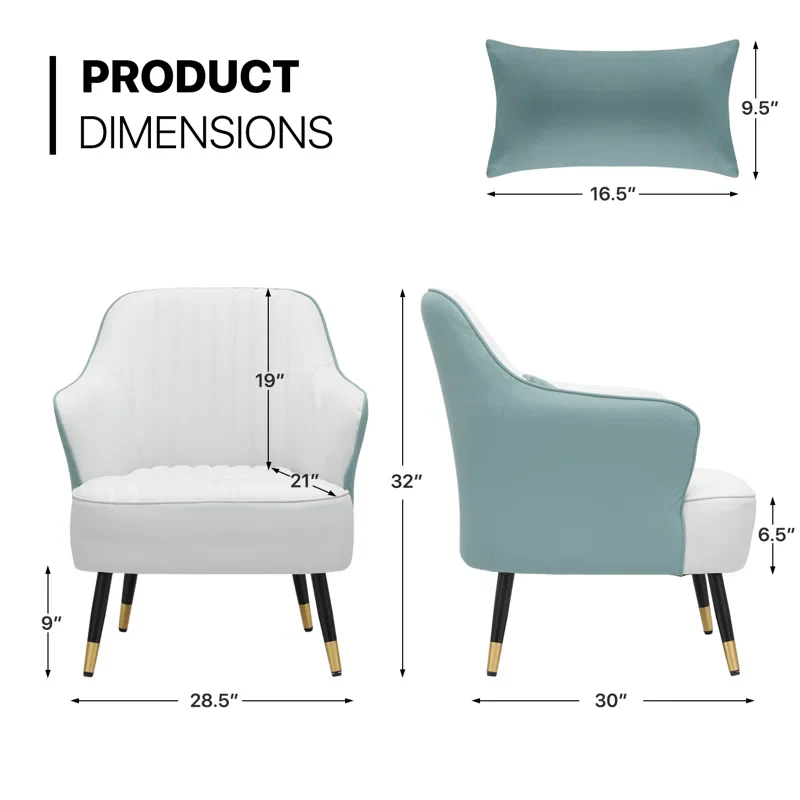 Modern Accent Lounge Chair with Cushion for Living Room - Image 11