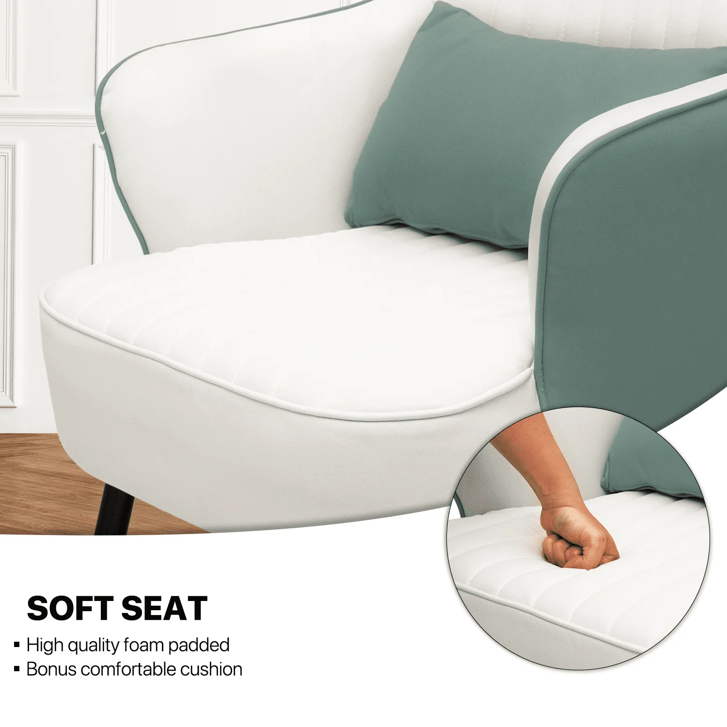 Modern Accent Lounge Chair with Cushion for Living Room - Image 8