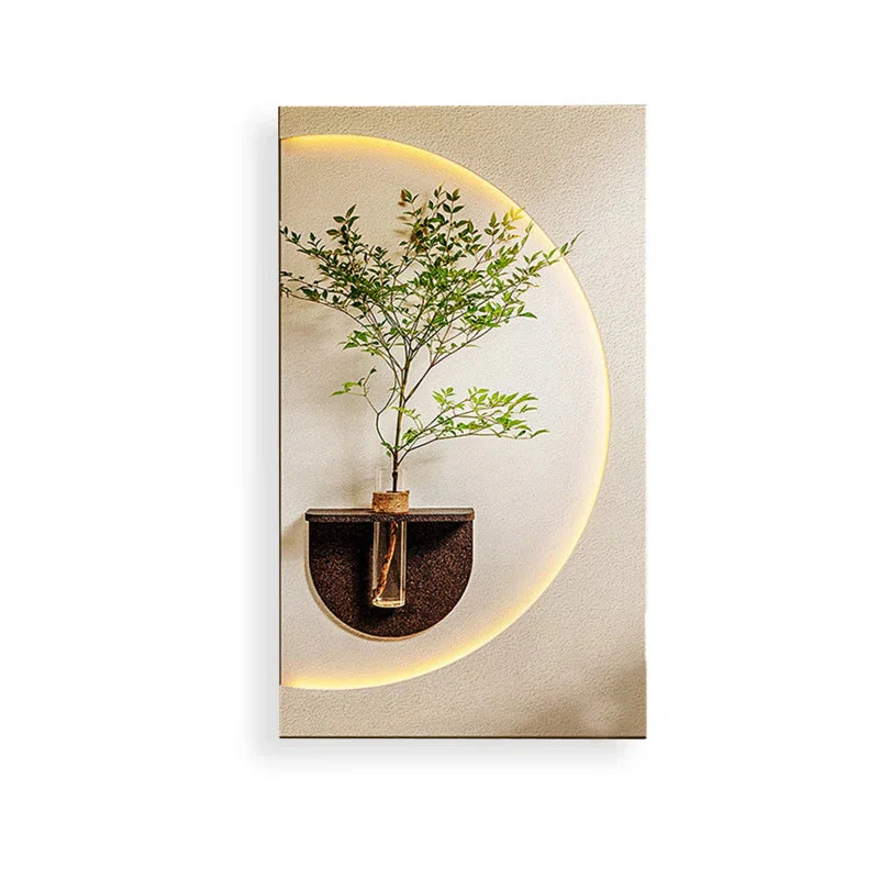 Modish Circular Glow LED Light Wall Panel with Planter for Home & Office Spaces - Image 6