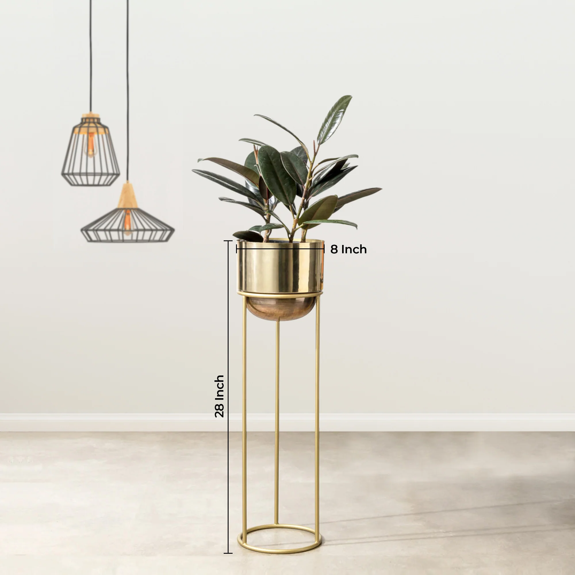 Modish Golden Finish - Medium Size Planter - Image 3
