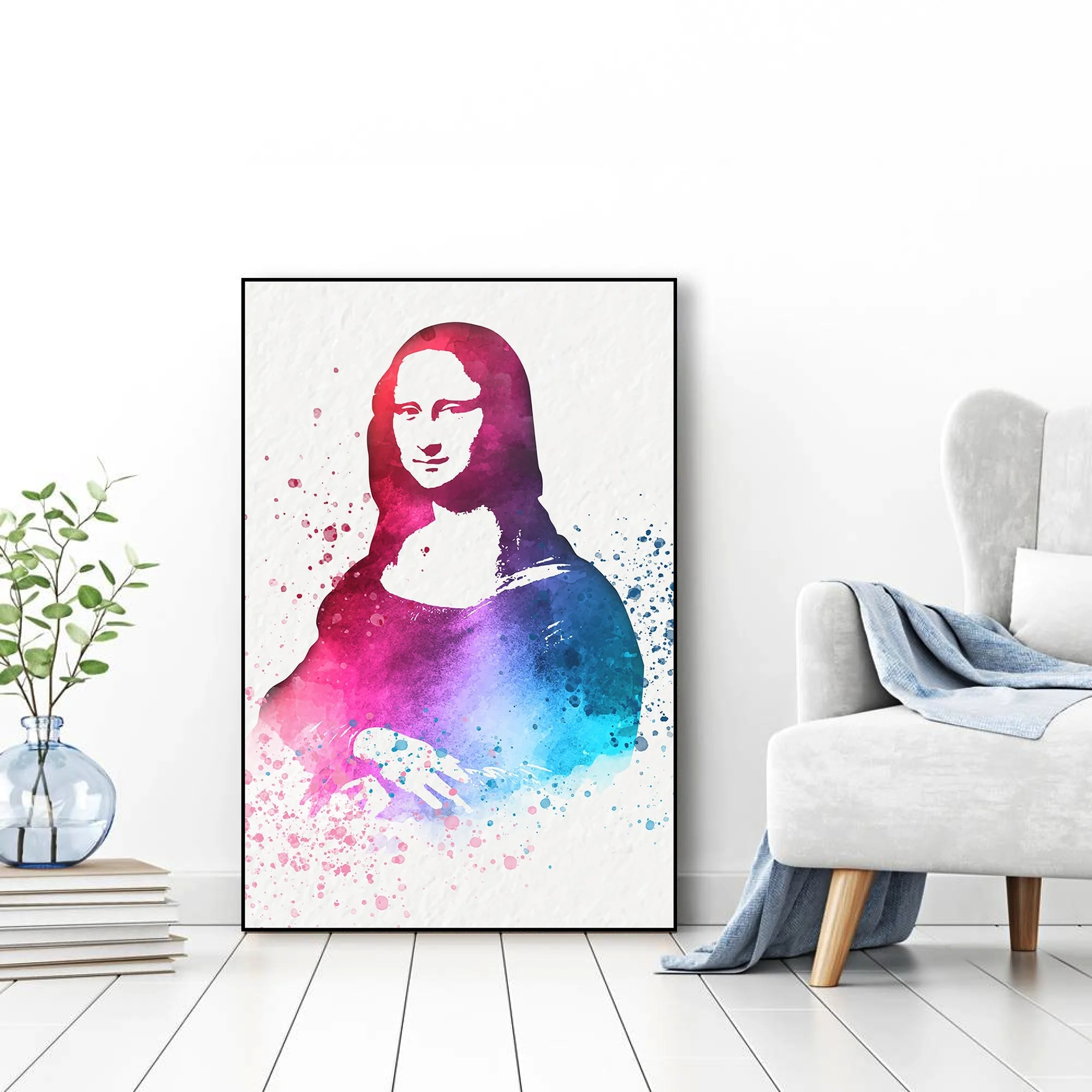 Mona Lisa Modern Art Floating Canvas Wall Painting - Image 4