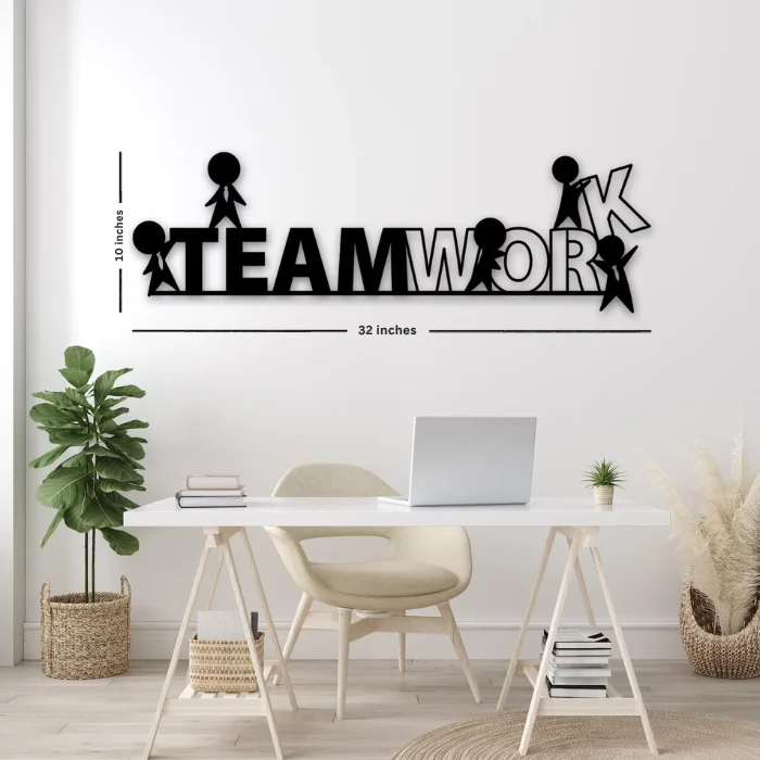 Motivation Quote Team Work Metal Art Office Wall Decor - Image 5