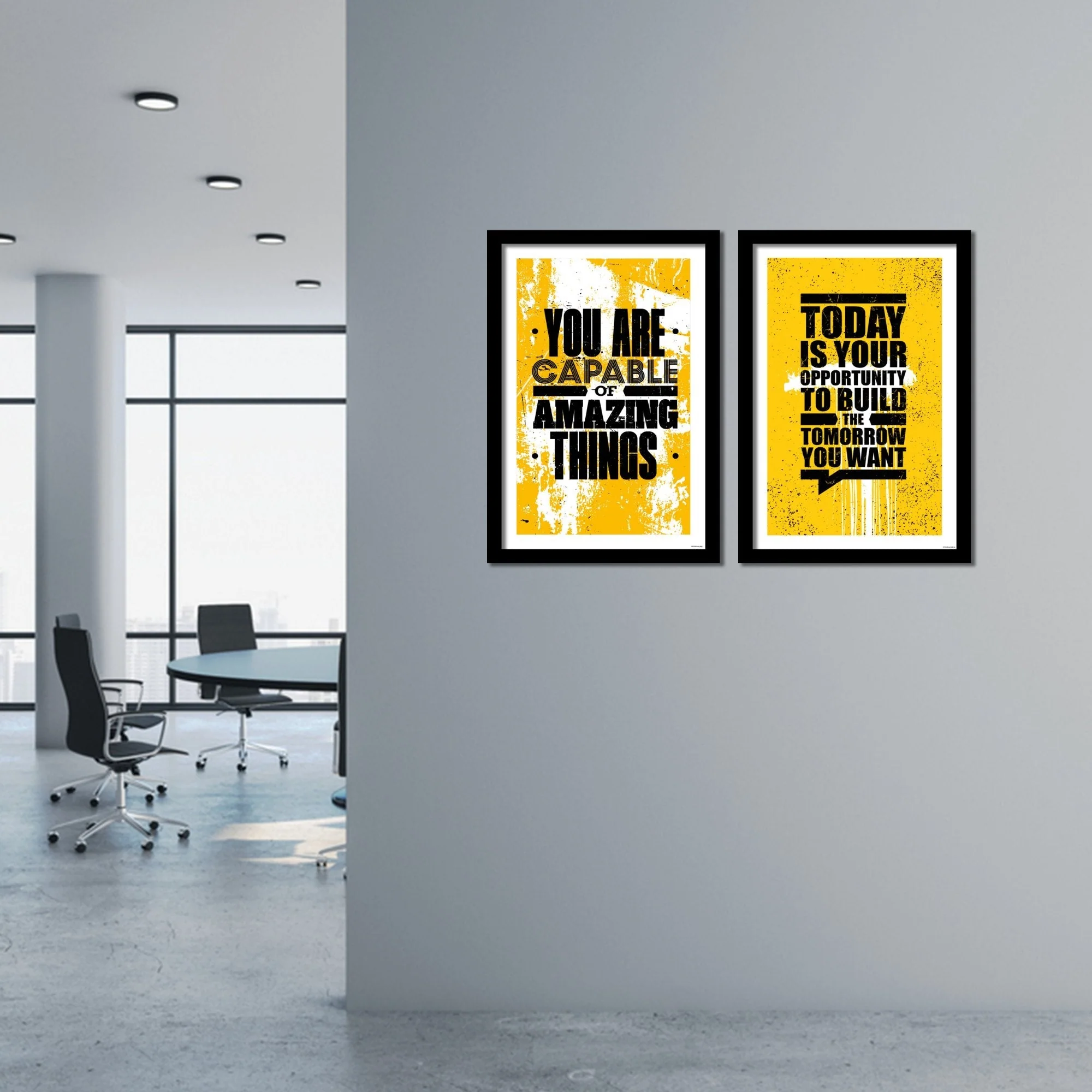 Big Size Motivational Quote Wall Framed Painting Set of 2 For Office - Image 2