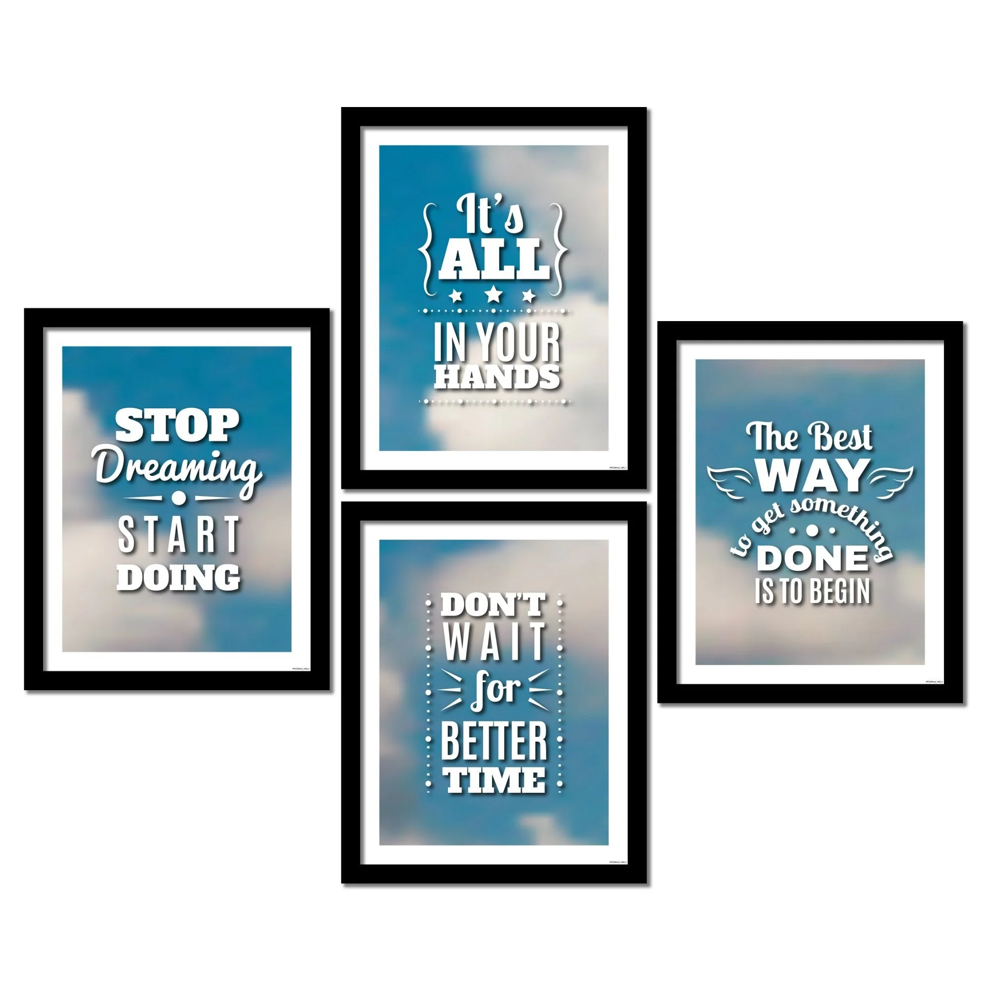 Motivational Quotes Frame Wall Hanging Set of 4 - Image 3