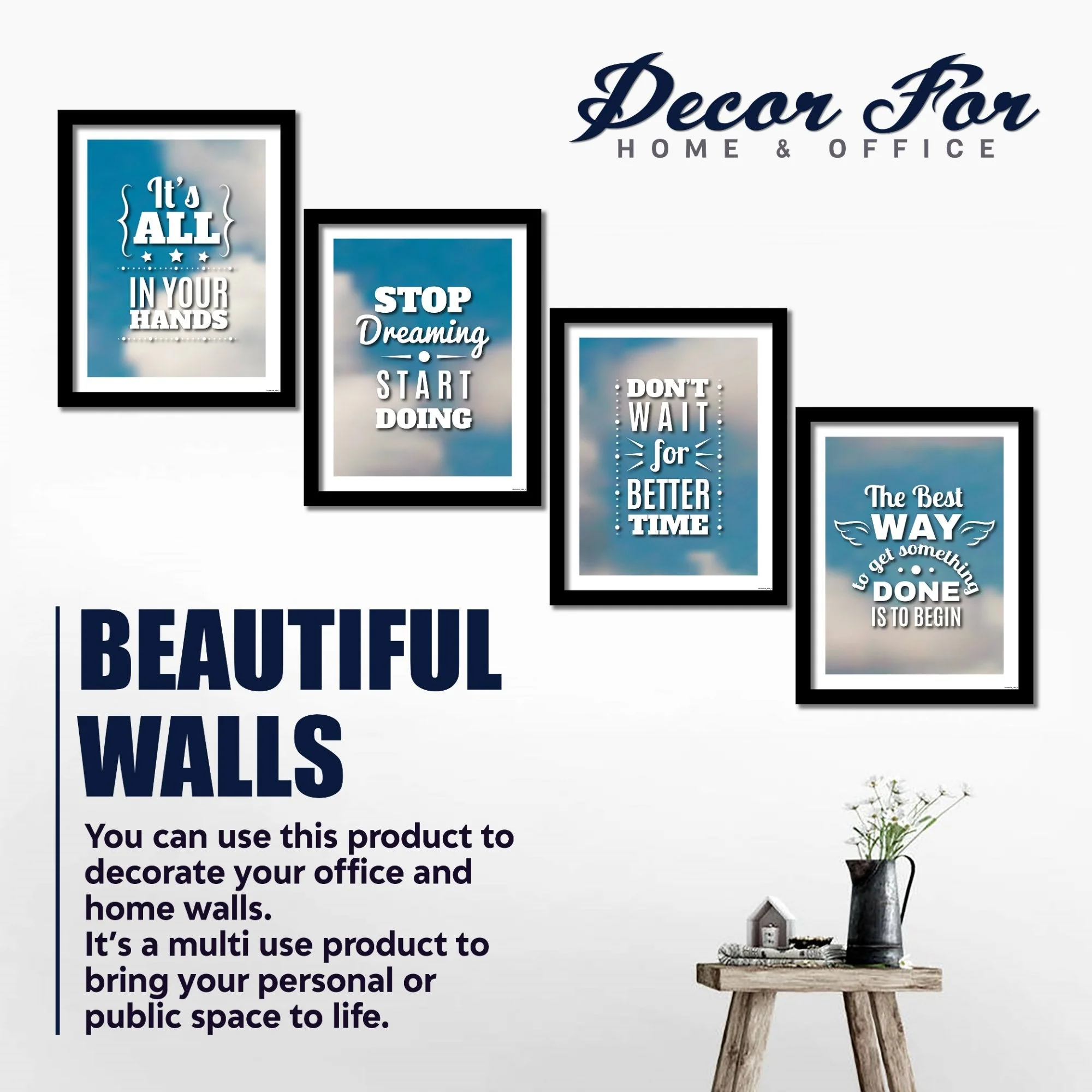 Motivational Quotes Frame Wall Hanging Set of 4 - Image 4