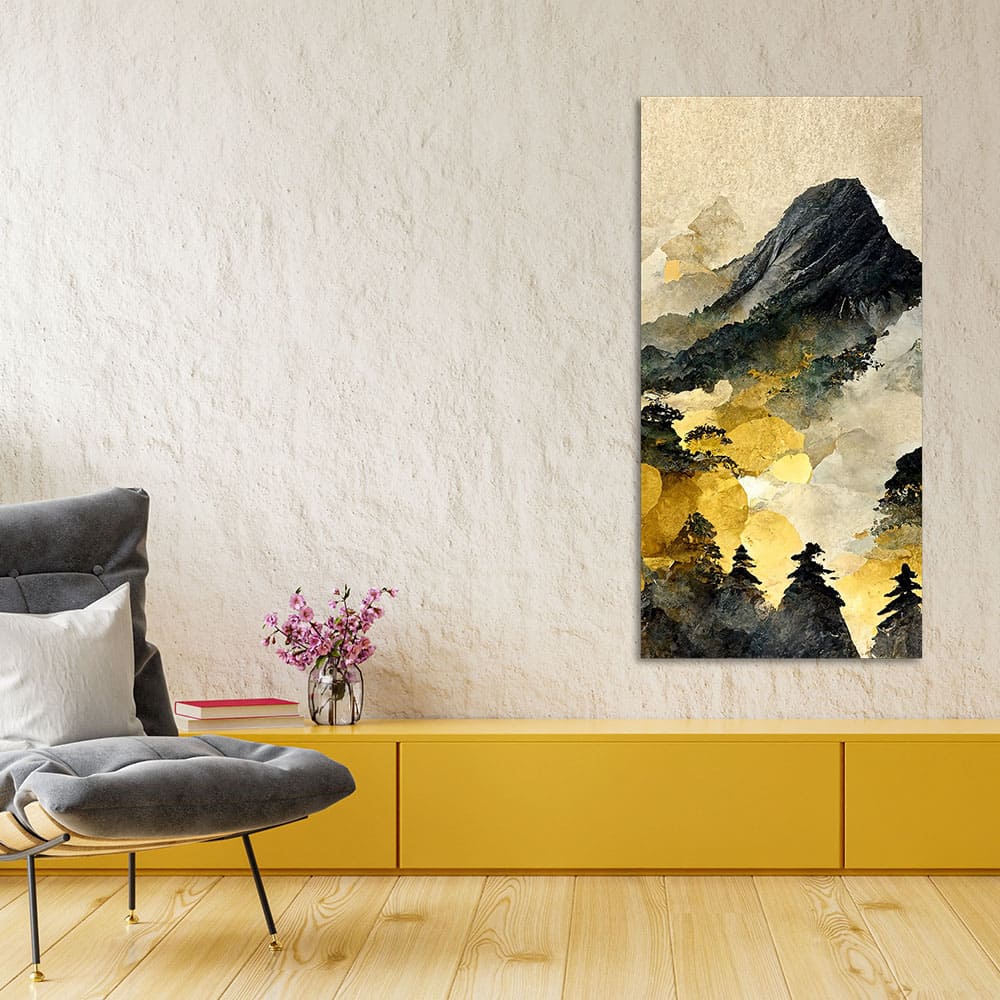 Mountain Scenery of Mount Fuji Canvas Wall Painting - Image 2