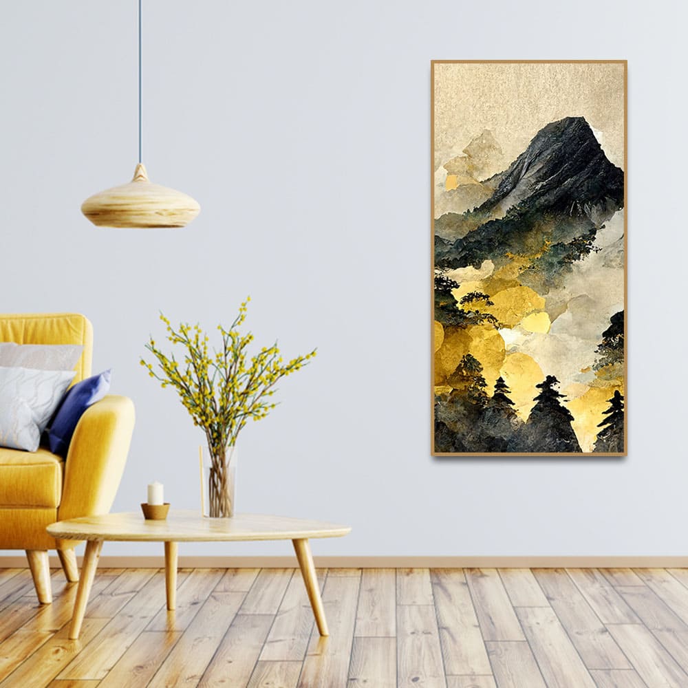 Mountain Scenery of Mount Fuji Canvas Wall Painting - Image 3