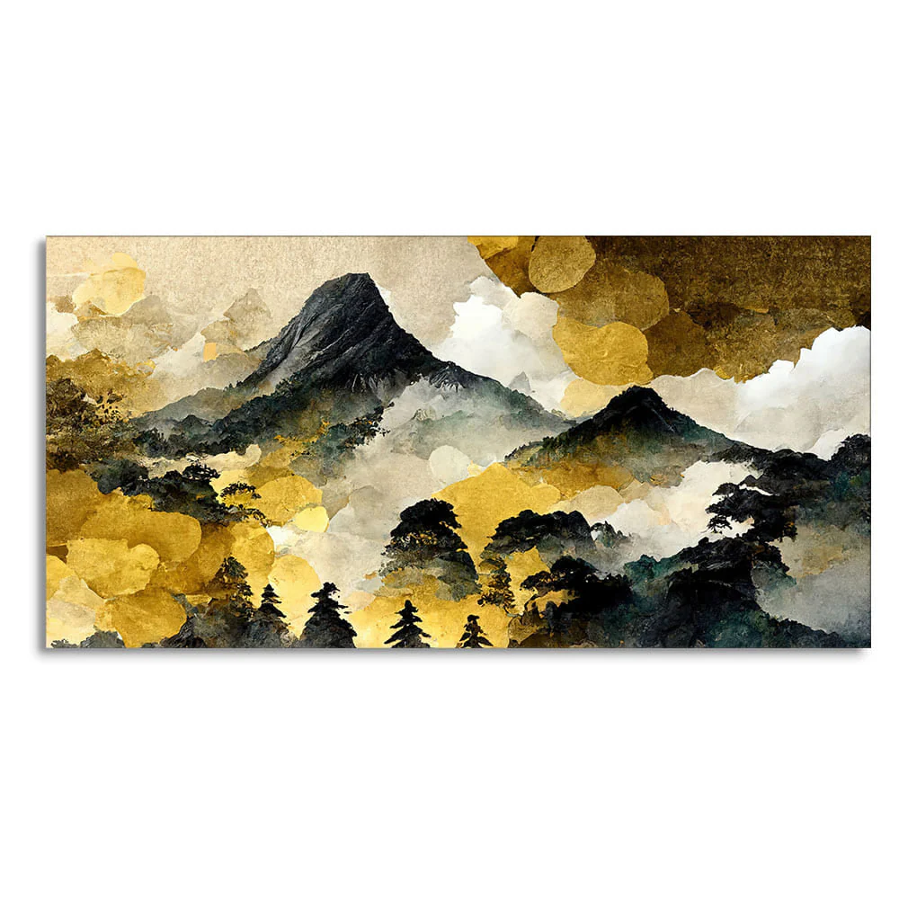 Mountain Scenery of Mount Fuji Premium Canvas Wall Painting - Image 4