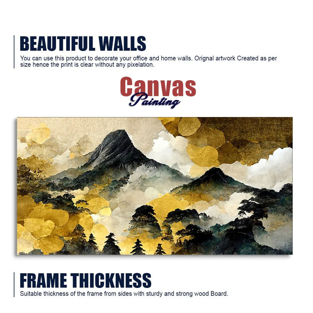 Mountain Scenery of Mount Fuji Premium Canvas Wall Painting - Image 6
