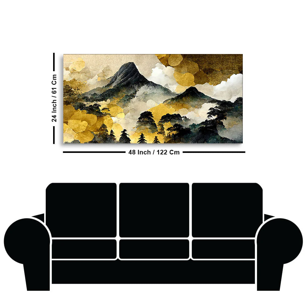 Mountain Scenery of Mount Fuji Premium Canvas Wall Painting - Image 7