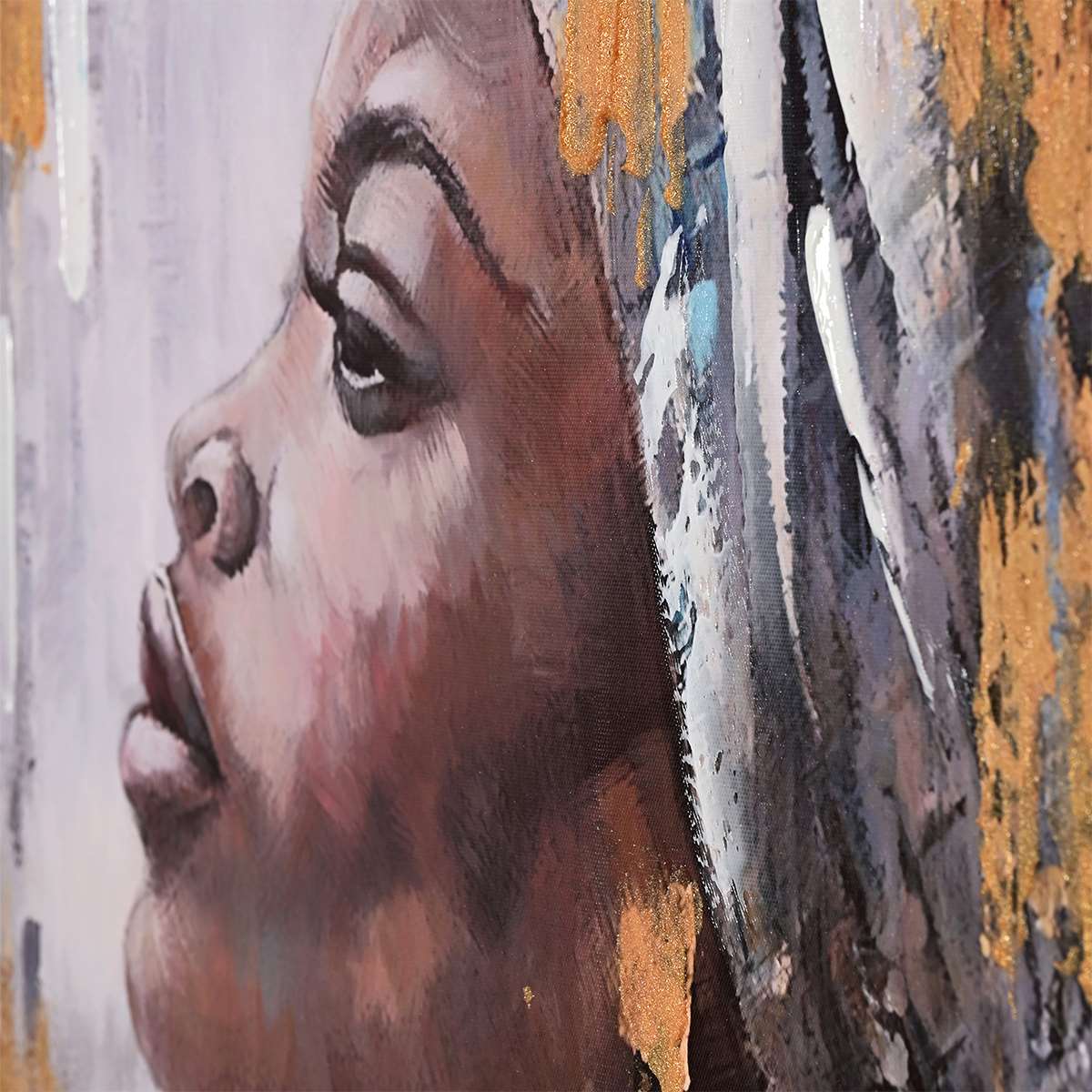 Mrembo in her Beauty Hand Painted Wall Painting with Floating Frame - Image 3