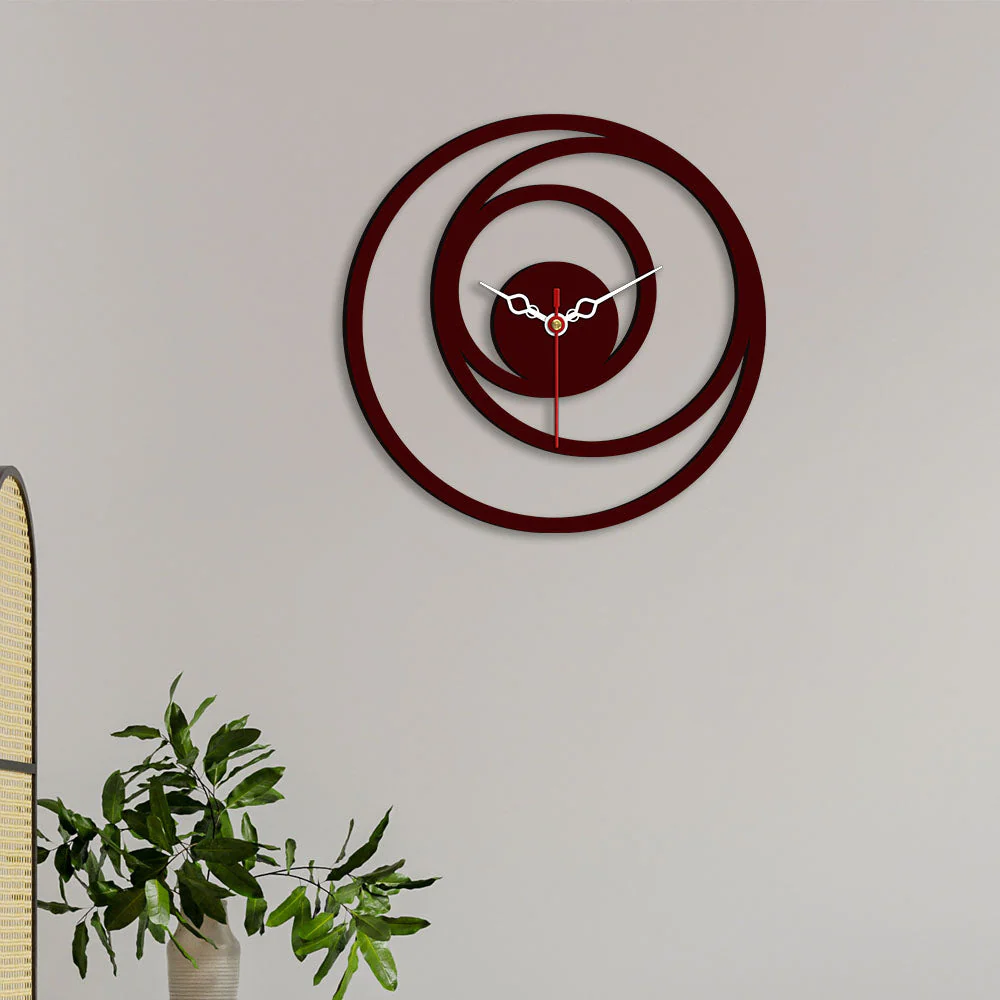 Multiple Rings Designer Wooden Wall Clock - Image 2