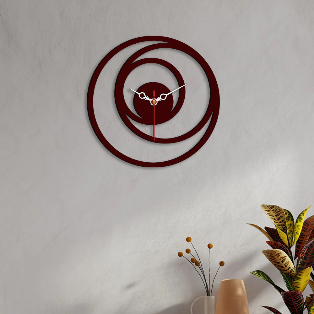 Multiple Rings Designer Wooden Wall Clock - Image 3