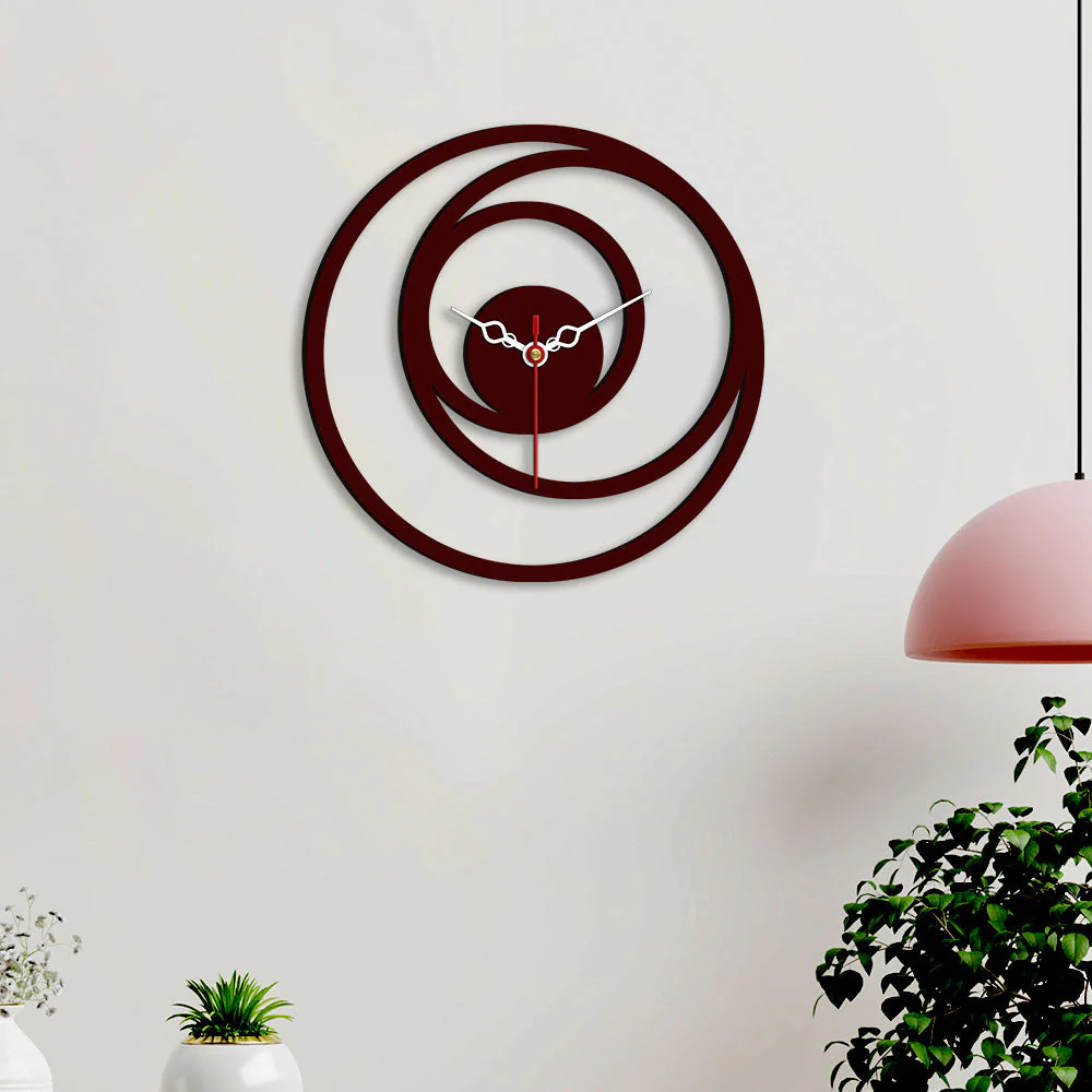 Multiple Rings Designer Wooden Wall Clock - Image 4