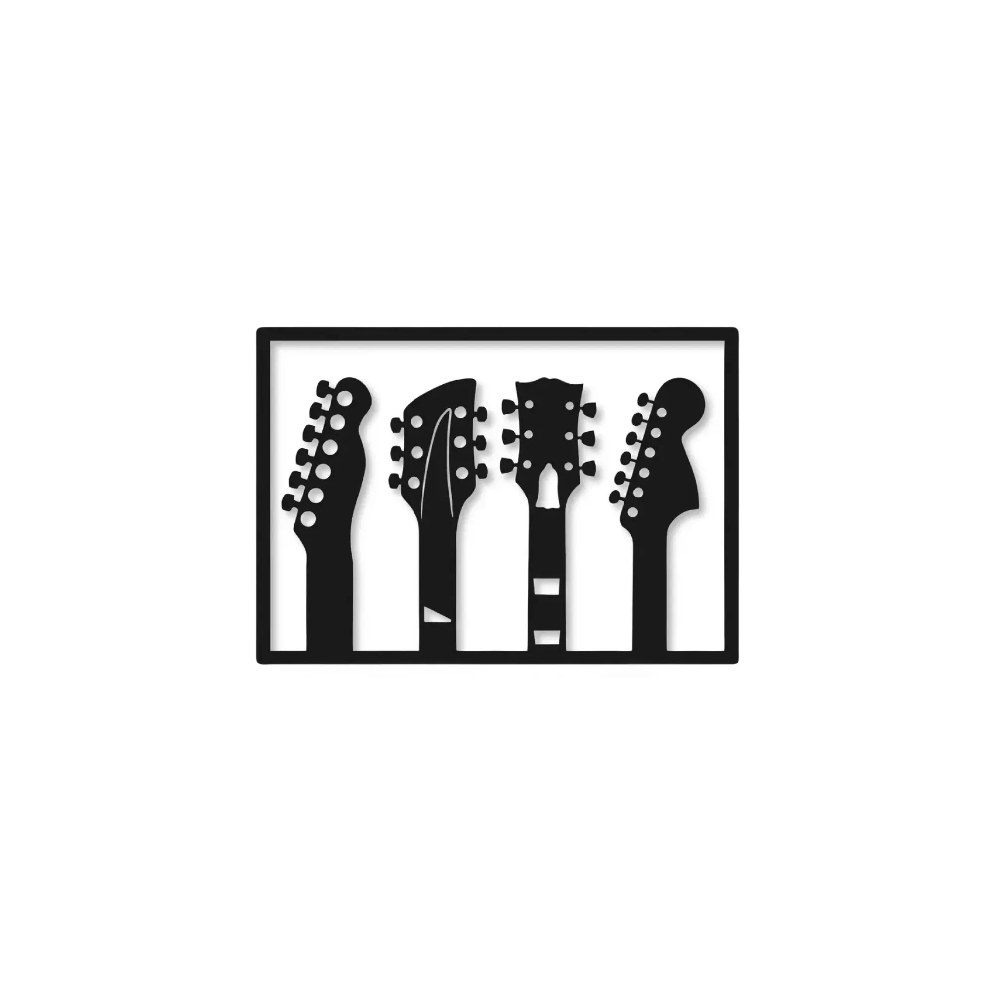 Musical Guitar Silhouette Metal Wall Art Decor - Image 2